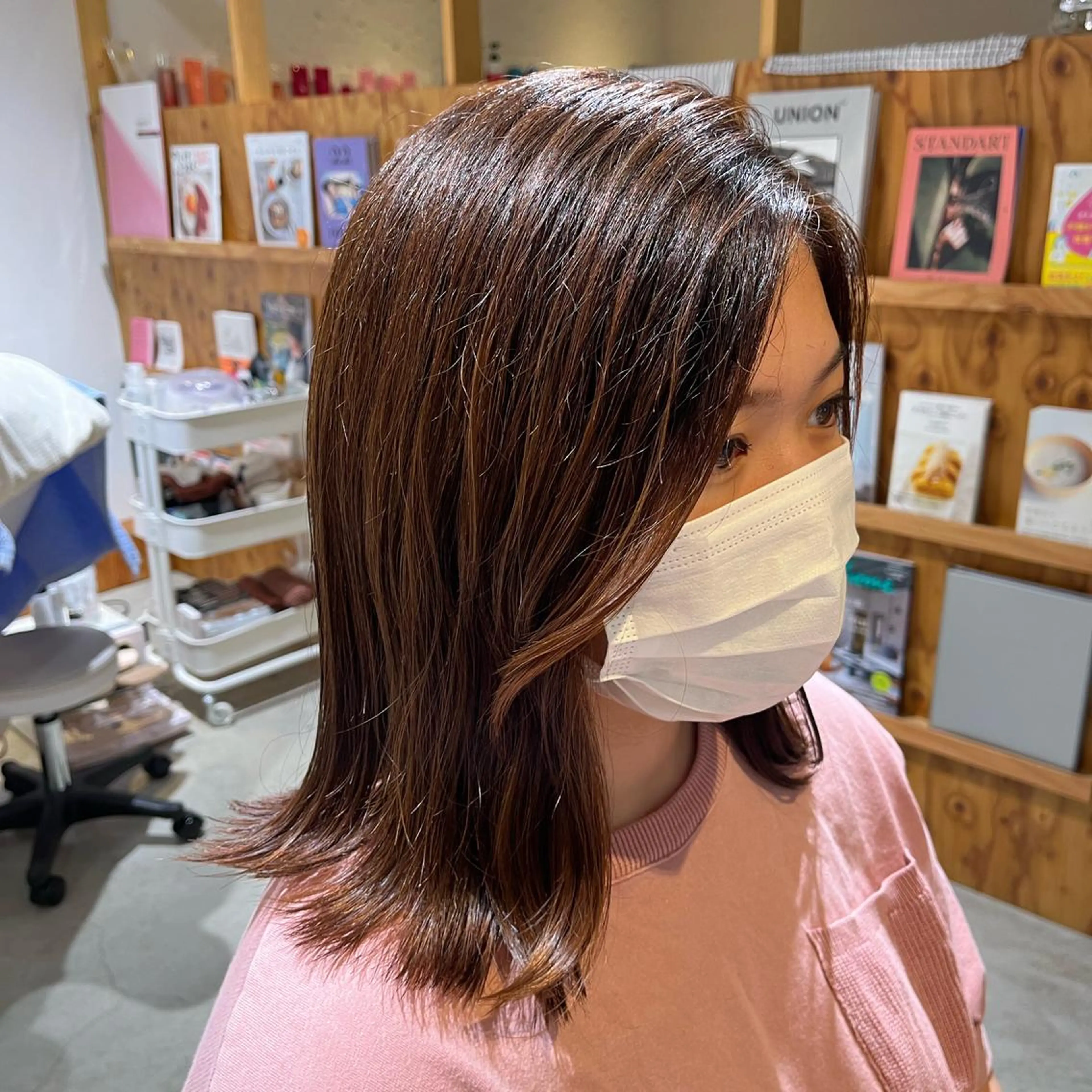ミディアム SUZUNO🤎ボブ レイヤー🫧顔周りのヘアスタイル