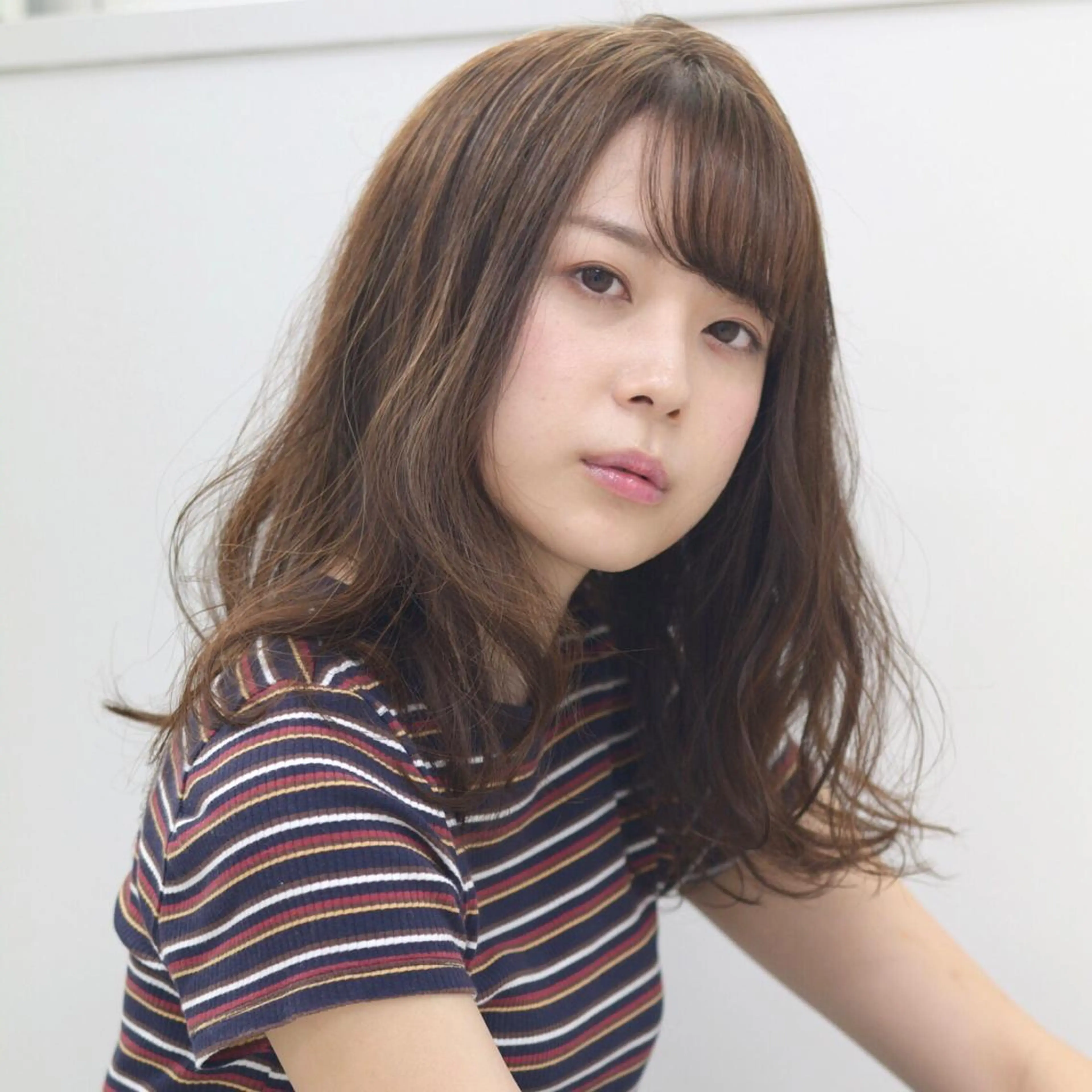 セミロング カラー ヘアアレンジ Lall  You 大阪所属・🥛洒落髪小顔cut なら龍崎🥛のヘアスタイル