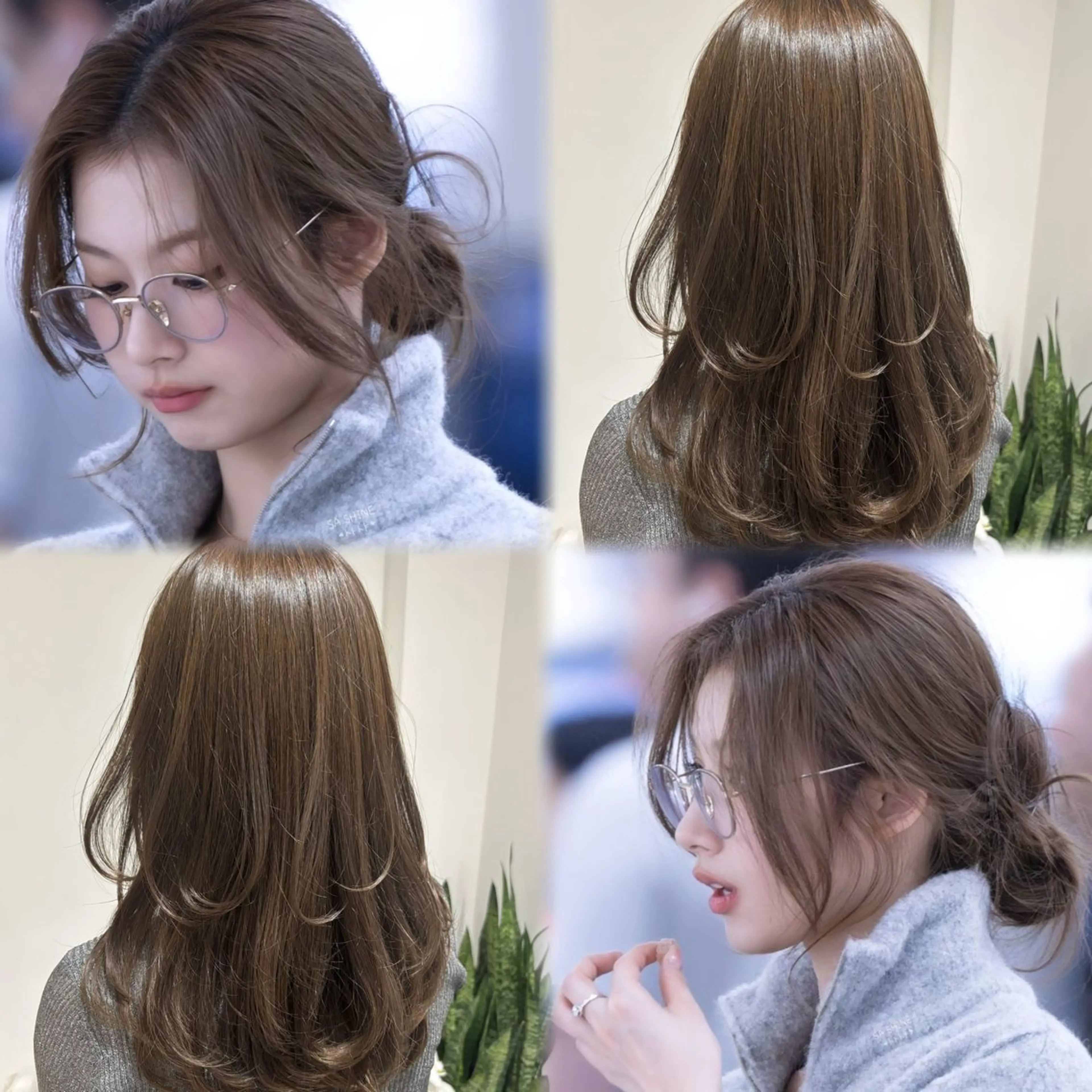 セミロング カラー ベージュカラー ブリーチ ブラウンカラー ケアブリーチ カシス 🎀透明感× 赤み消し🎀正源のヘアスタイル