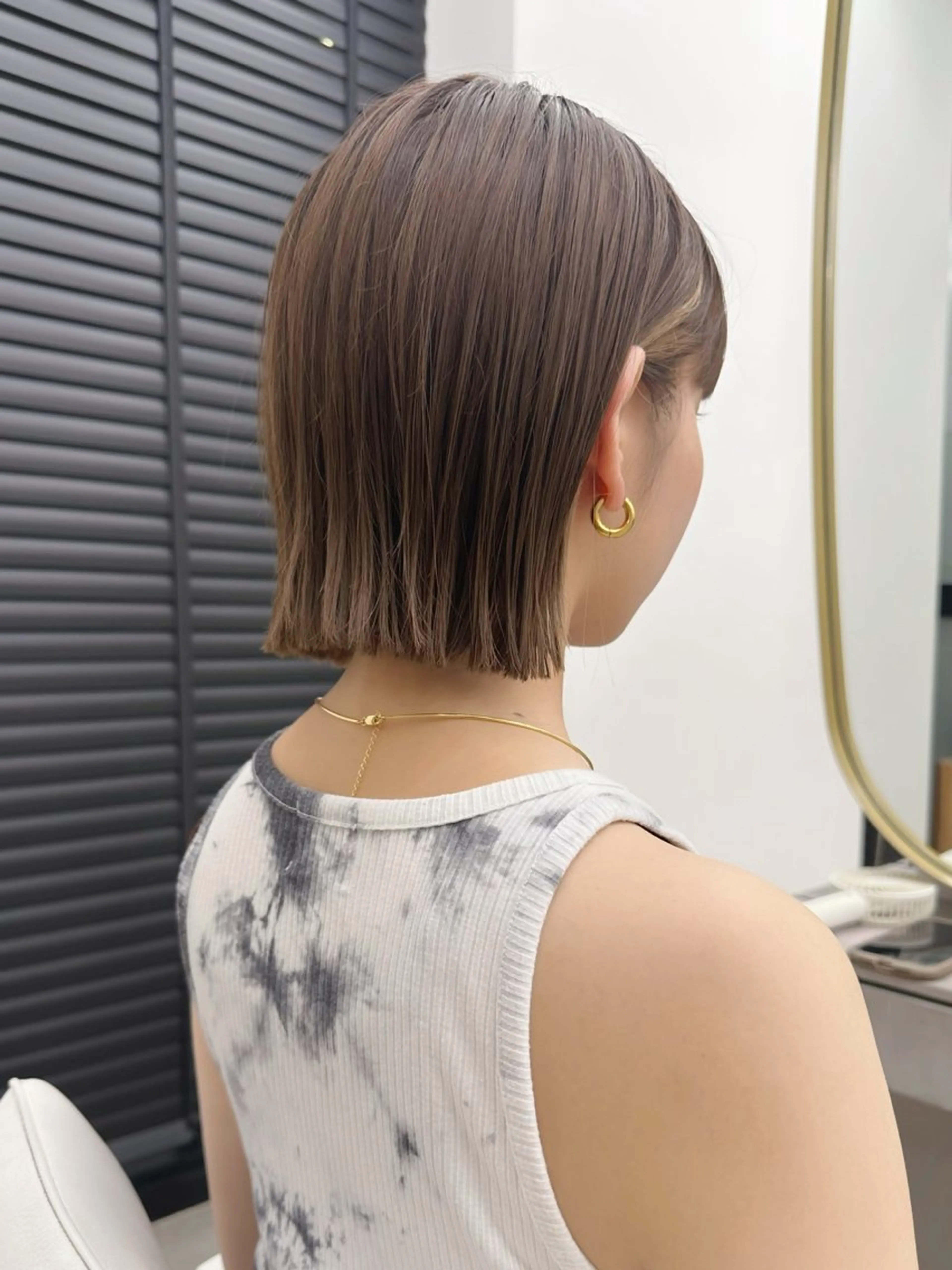 ミディアム カラー レイヤーボブ/ボブ 名駅/縮毛矯正のヘアスタイル