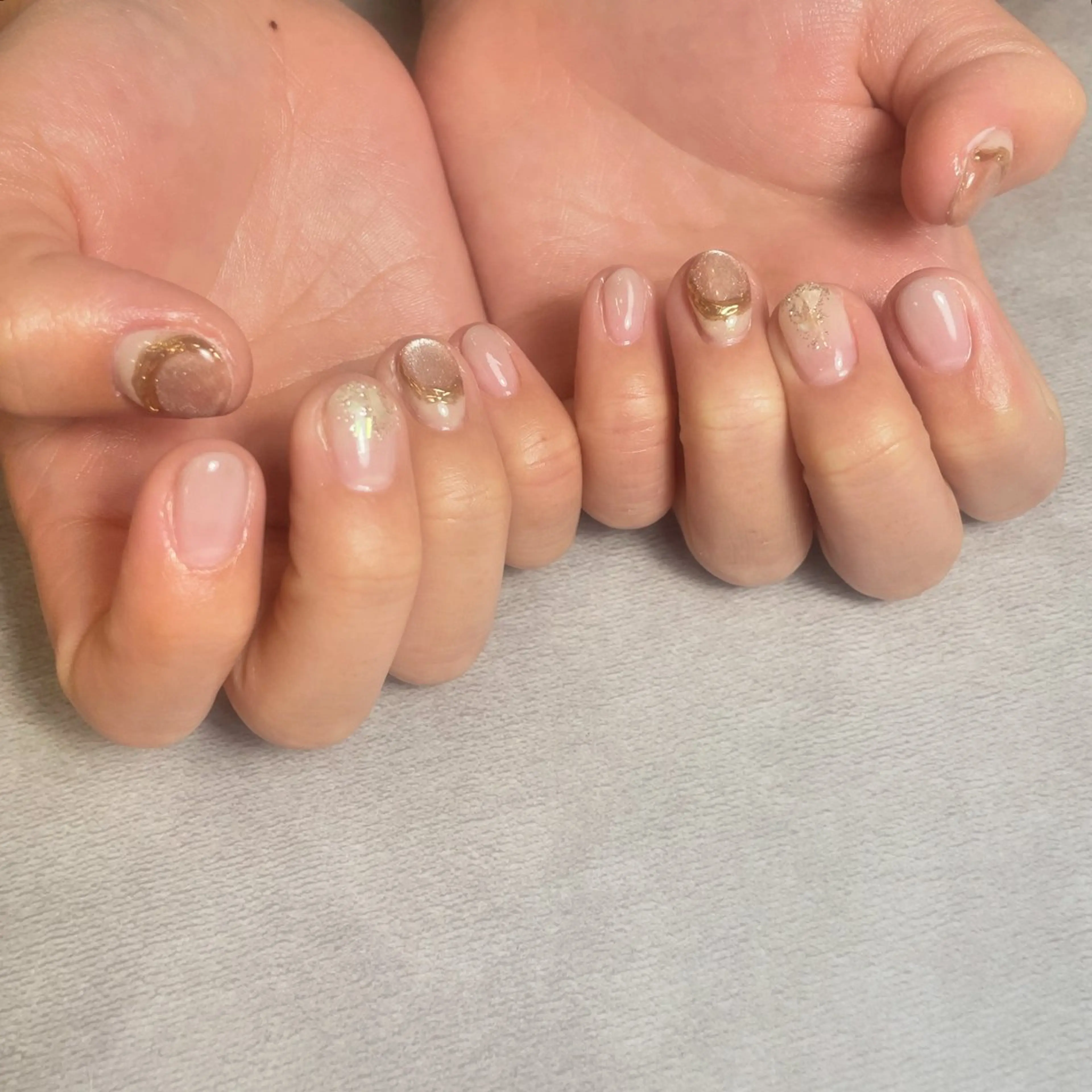 ネイル マグネットネイル ミラーネイル ピンク K Harukaのネイルデザイン