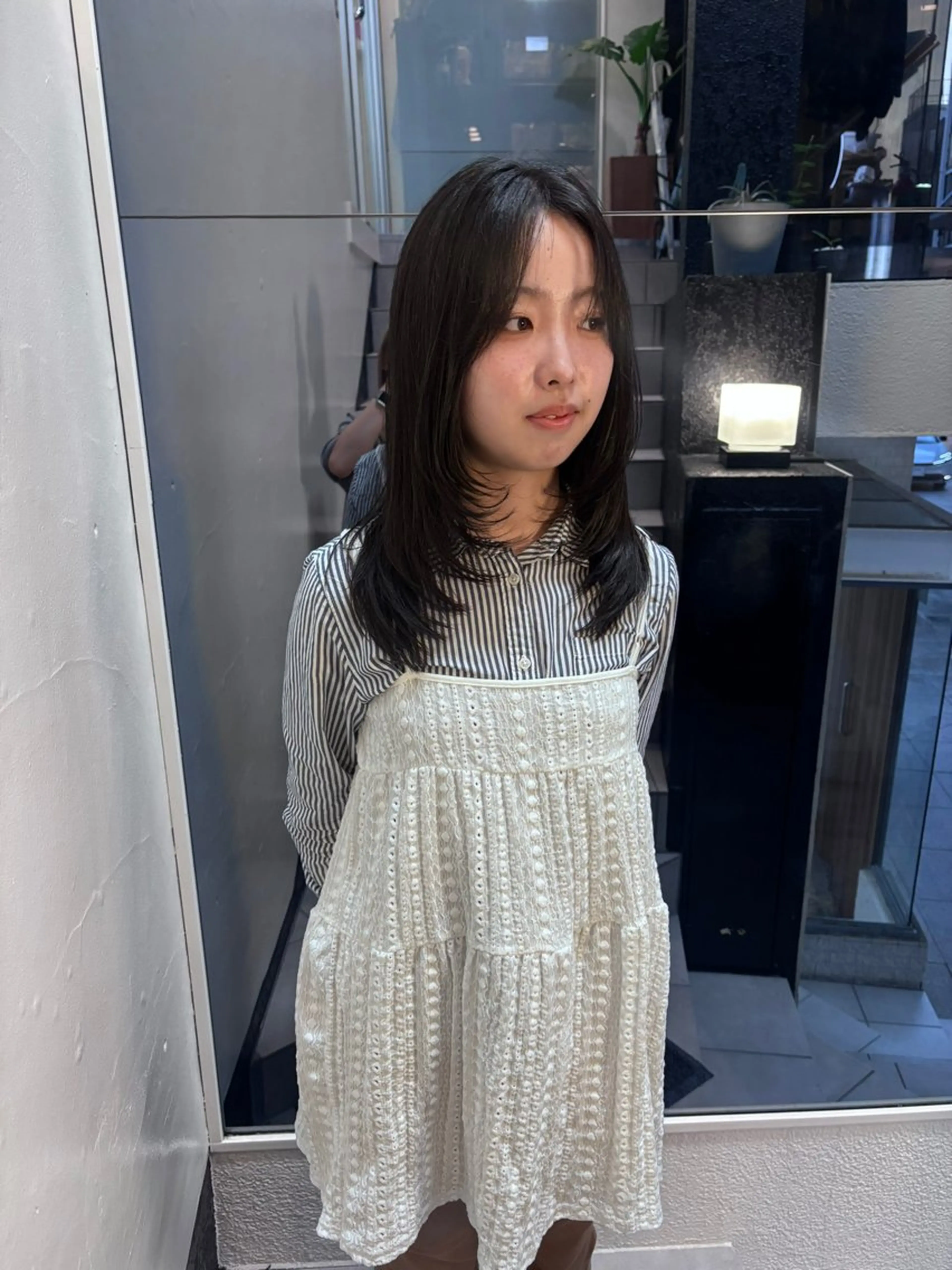 ミディアム カット ヘアカラー 竹田 佳奈のヘアスタイル