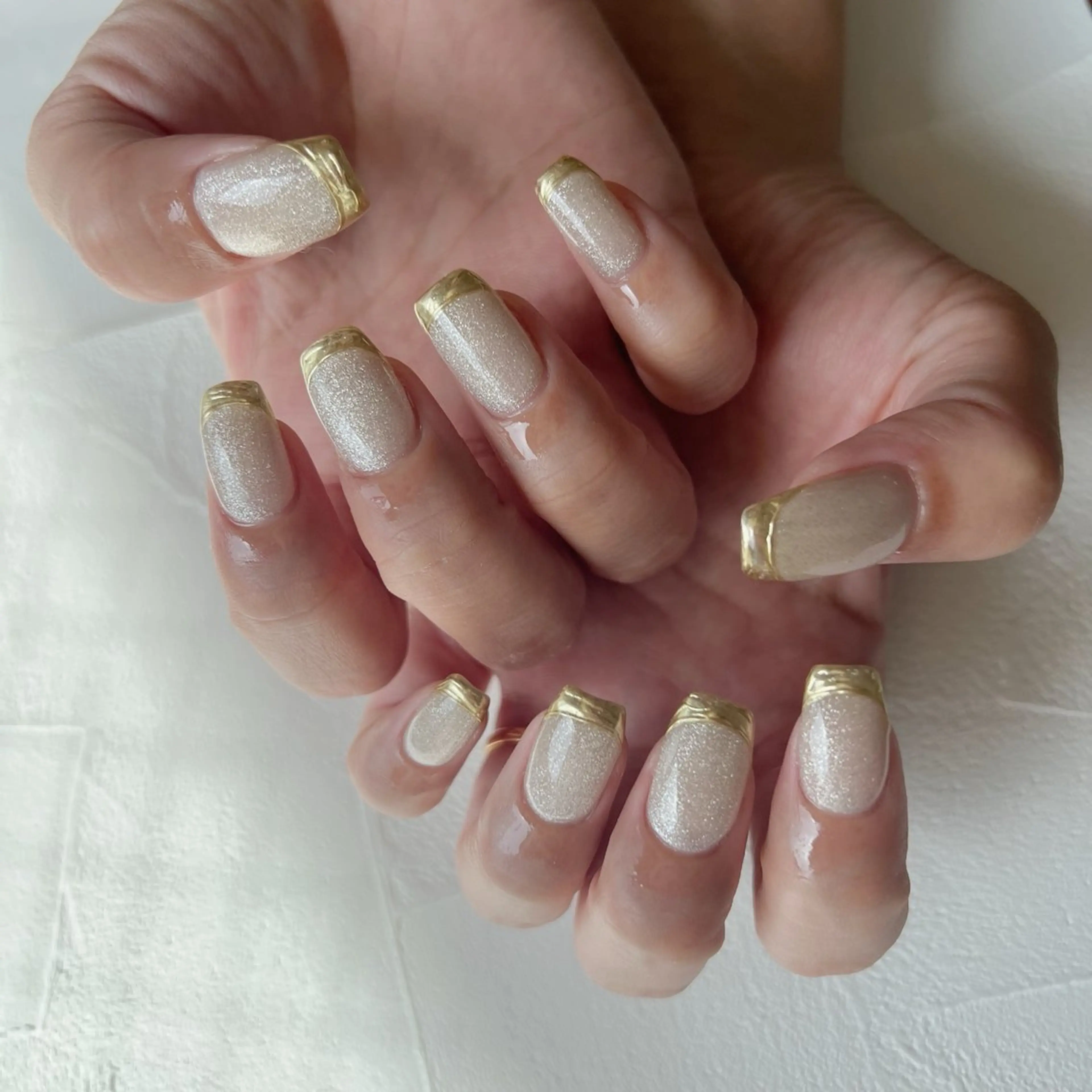 ネイル フレンチネイル マグネットネイル ミラーネイル ハンドネイル 川端 京香のネイルデザイン