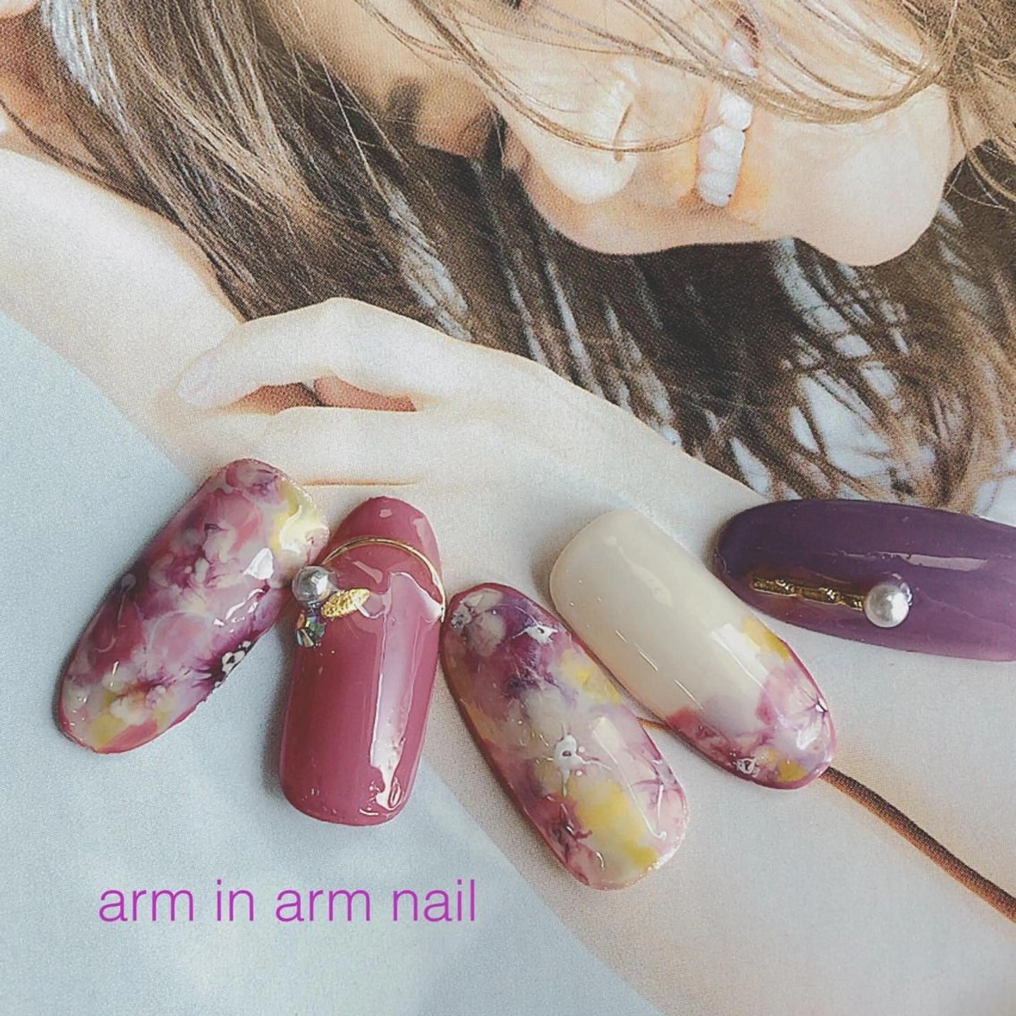 ネイル arm in arm ︎✿Yamamotoのマツエク・マツパデザイン