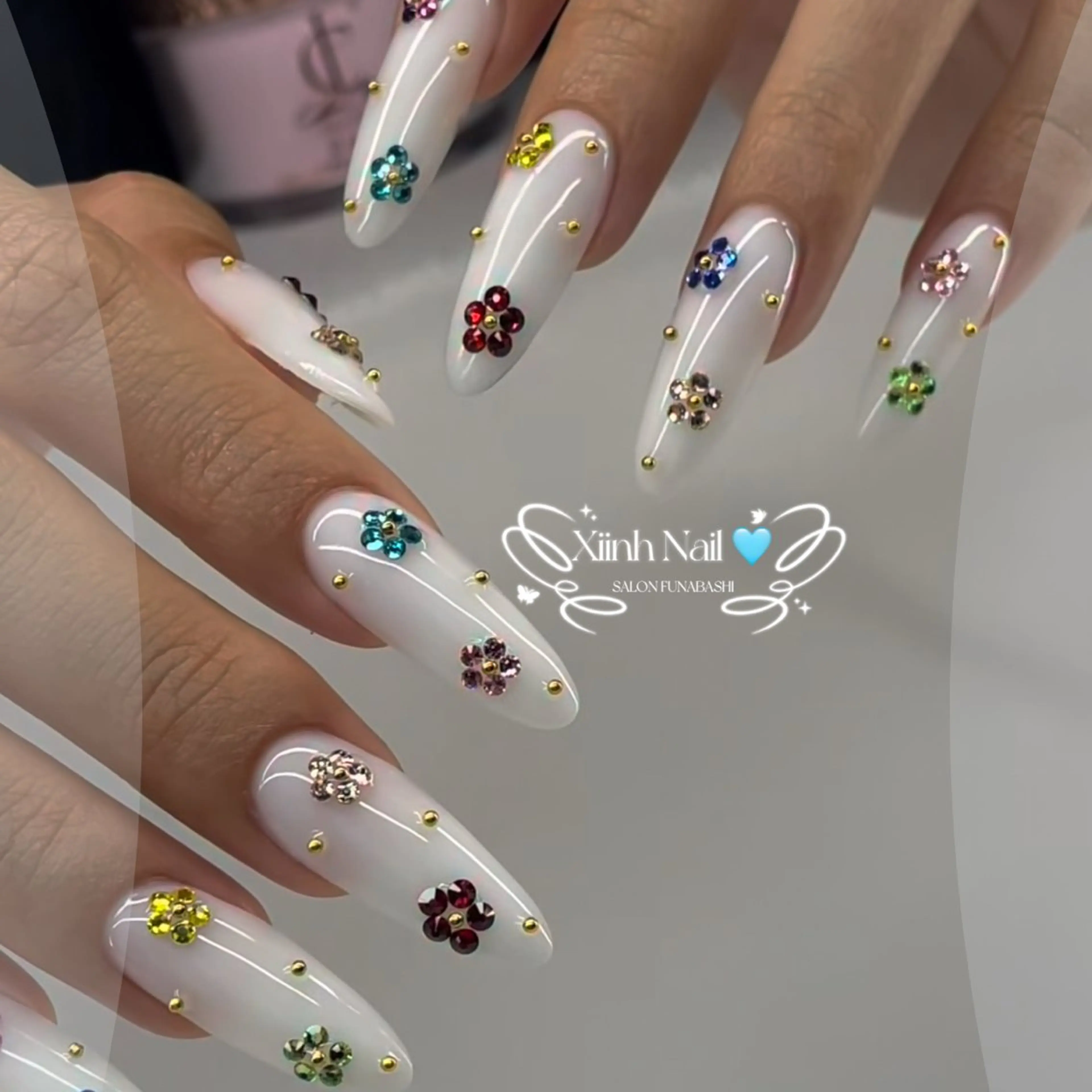 ネイル チークネイル 桜ネイル 長さ出し フットネイル ジェルネイル ハンドネイル XIINH NAIL SALONのネイルデザイン