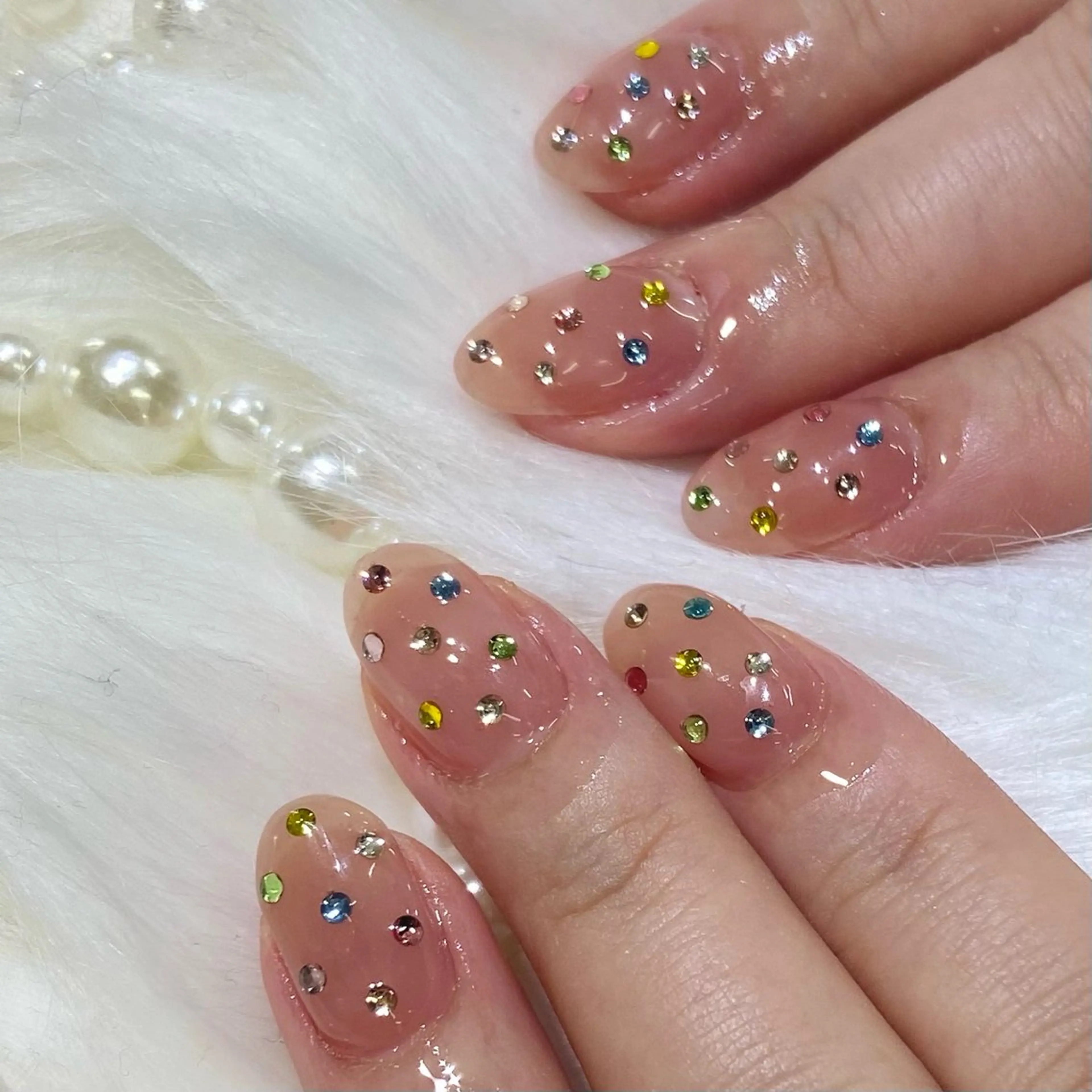 ネイル ストーンネイル ハンドネイル ハンドケア す みのネイルデザイン