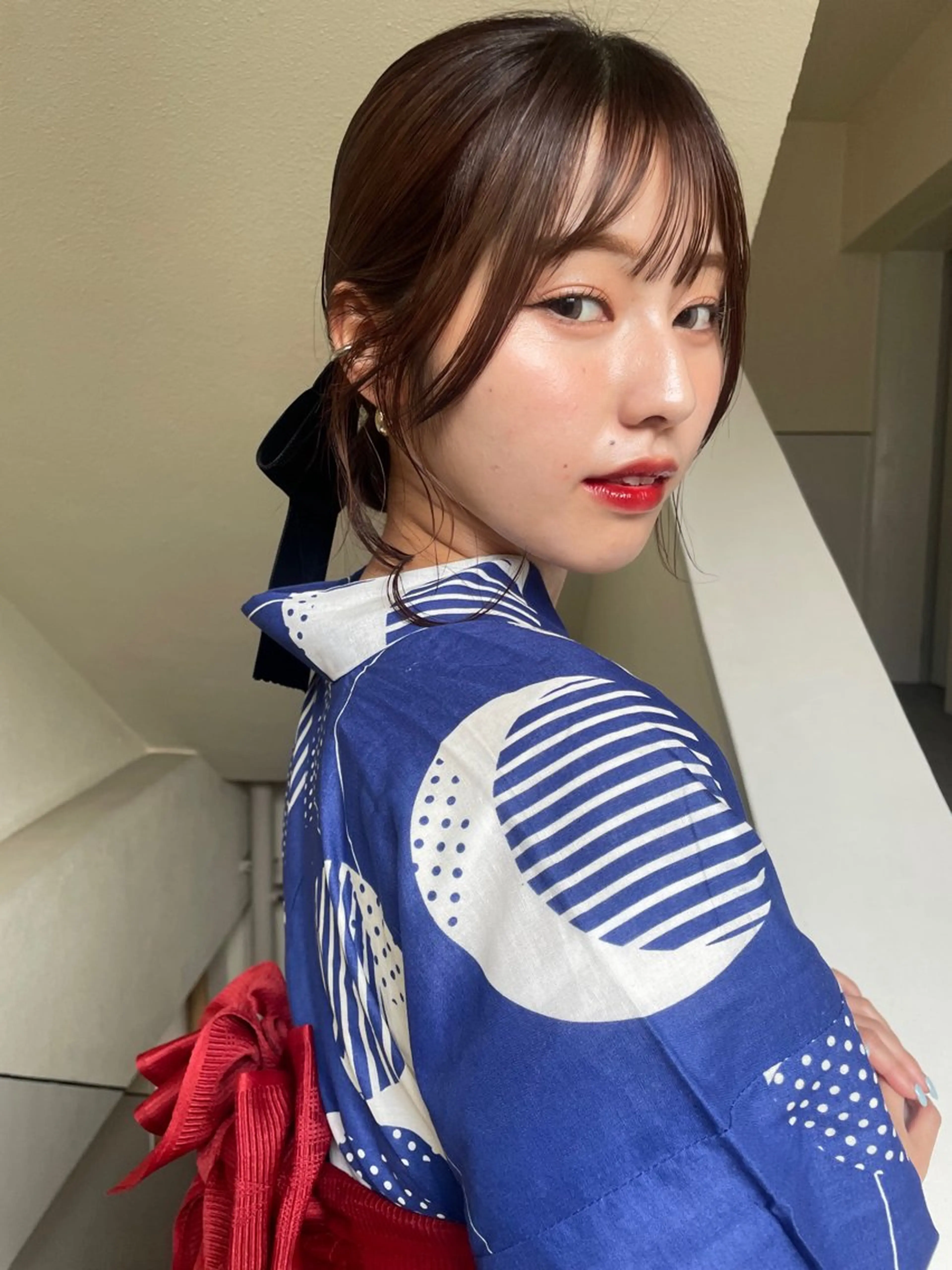 セミロング ヘアアレンジ 髙塚碧🇰🇷 韓国ヘア🎗️のヘアスタイル