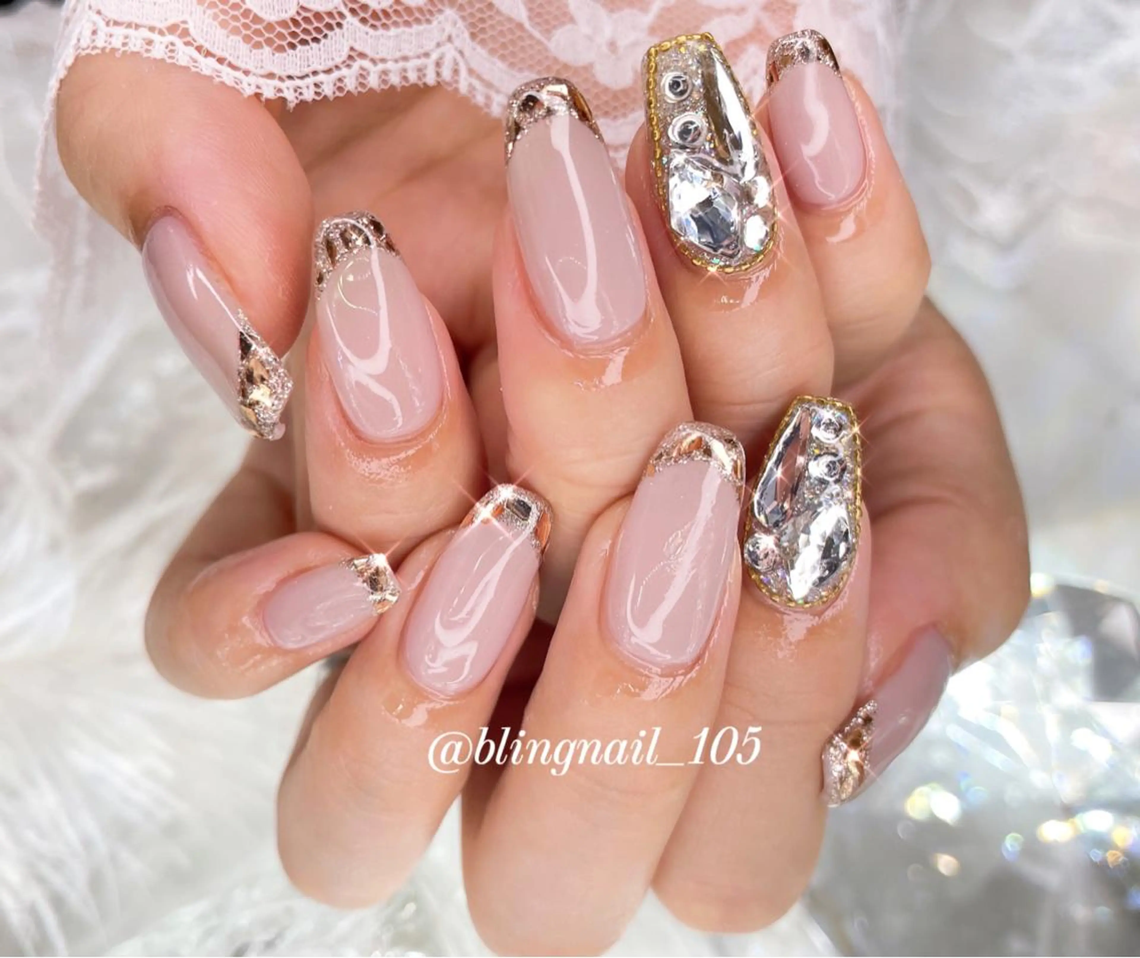 ネイル 23時まで❤︎韓国、 ワンホンネイルのネイルデザイン