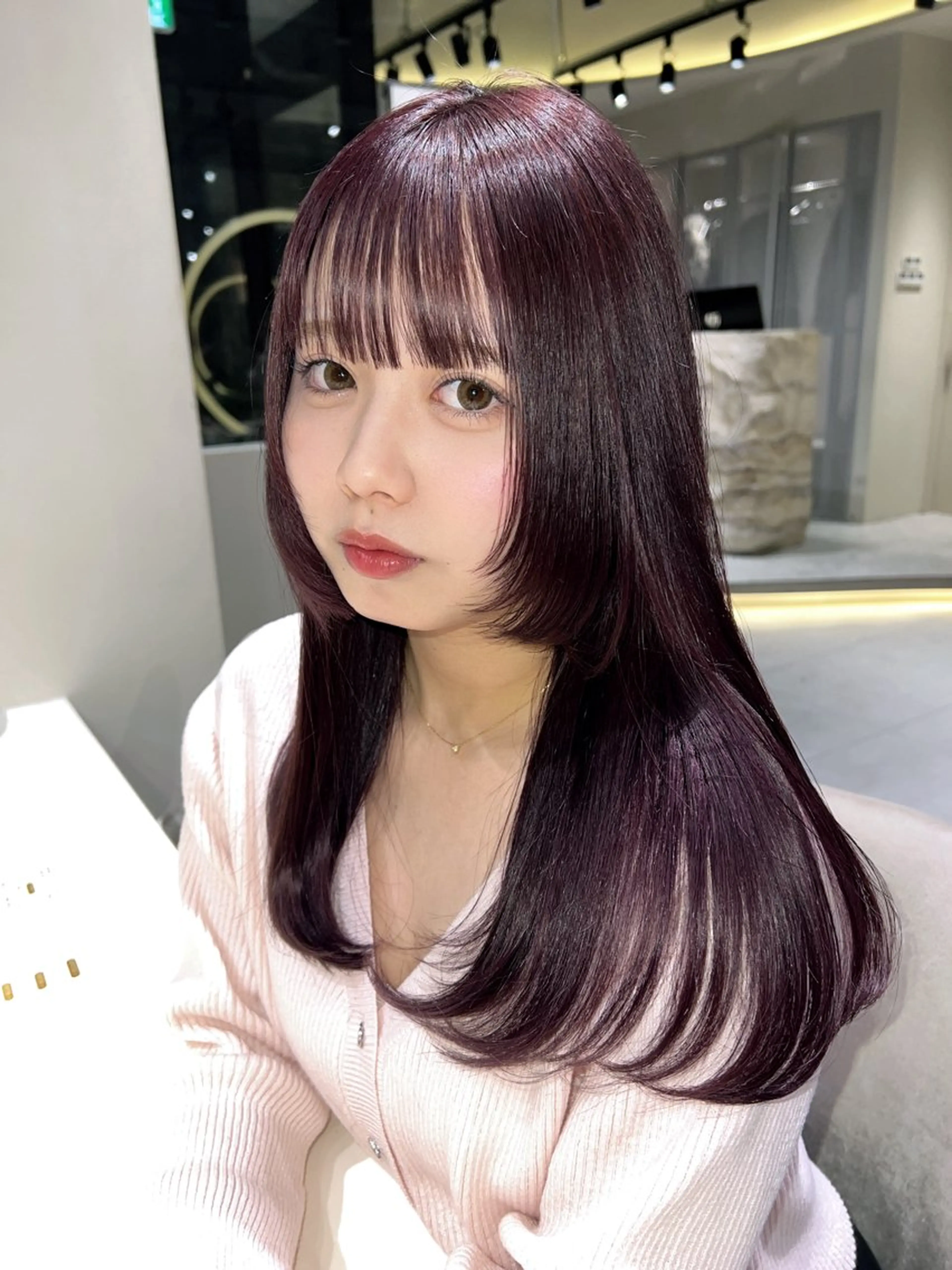 セミロング カット ヘアカラー トリートメント 顔周り🇰🇷韓国 レイヤー/モエのヘアスタイル