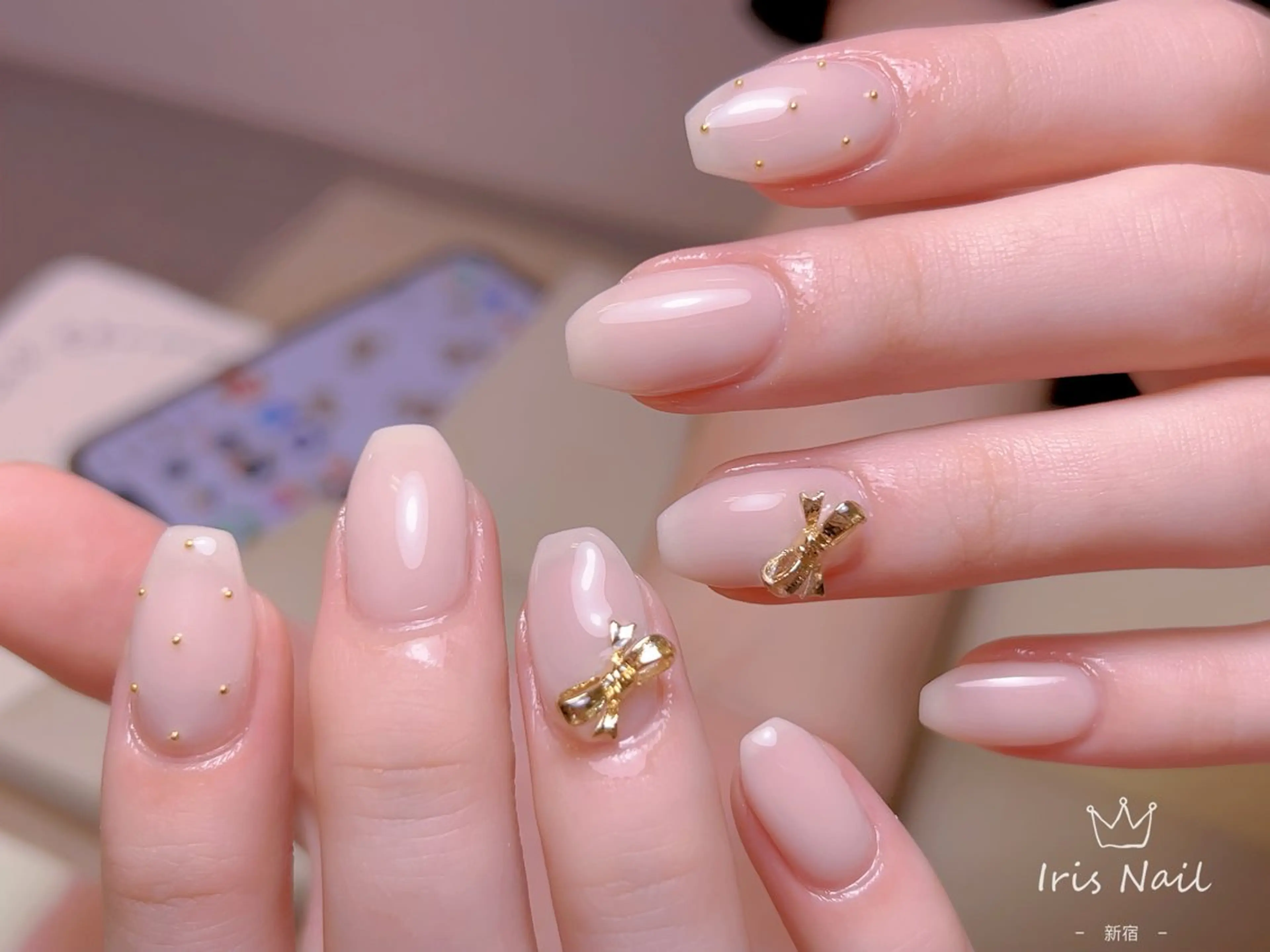 ネイル フレンチネイル ジェルネイル グラデーション 韓国ネイル マグネットネイル ハンドネイル 【長さ出し】 IRIS NAILのネイルデザイン