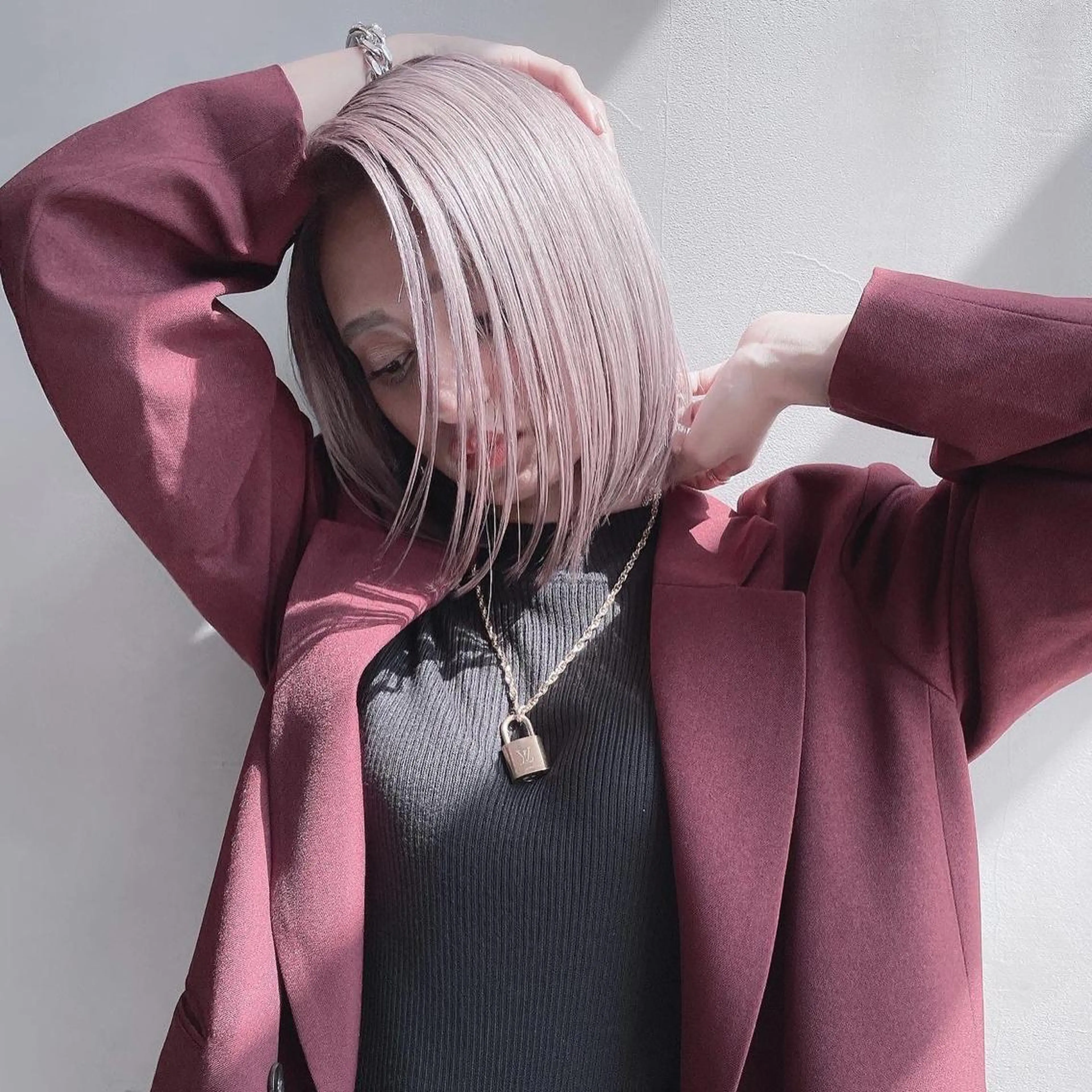 ミディアム カラー カット ヘアカラー トリートメント ヘアセット 💜ハイトーン💛 マジカルかいちゃんのヘアスタイル