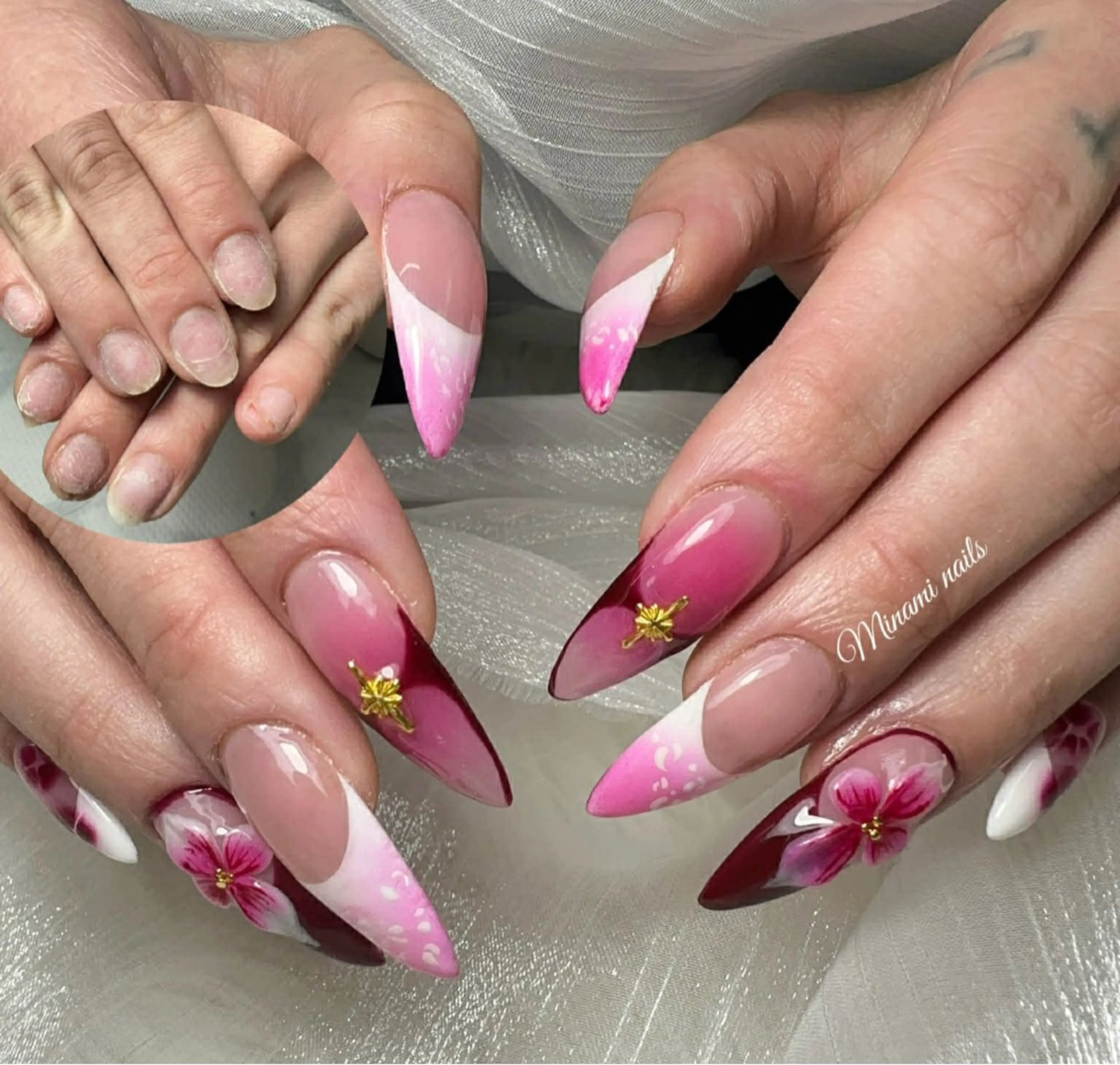 ネイル アートネイル オーロラネイル ガーリー キラキラネイル 韓国ネイル Minami Nailsのネイルデザイン