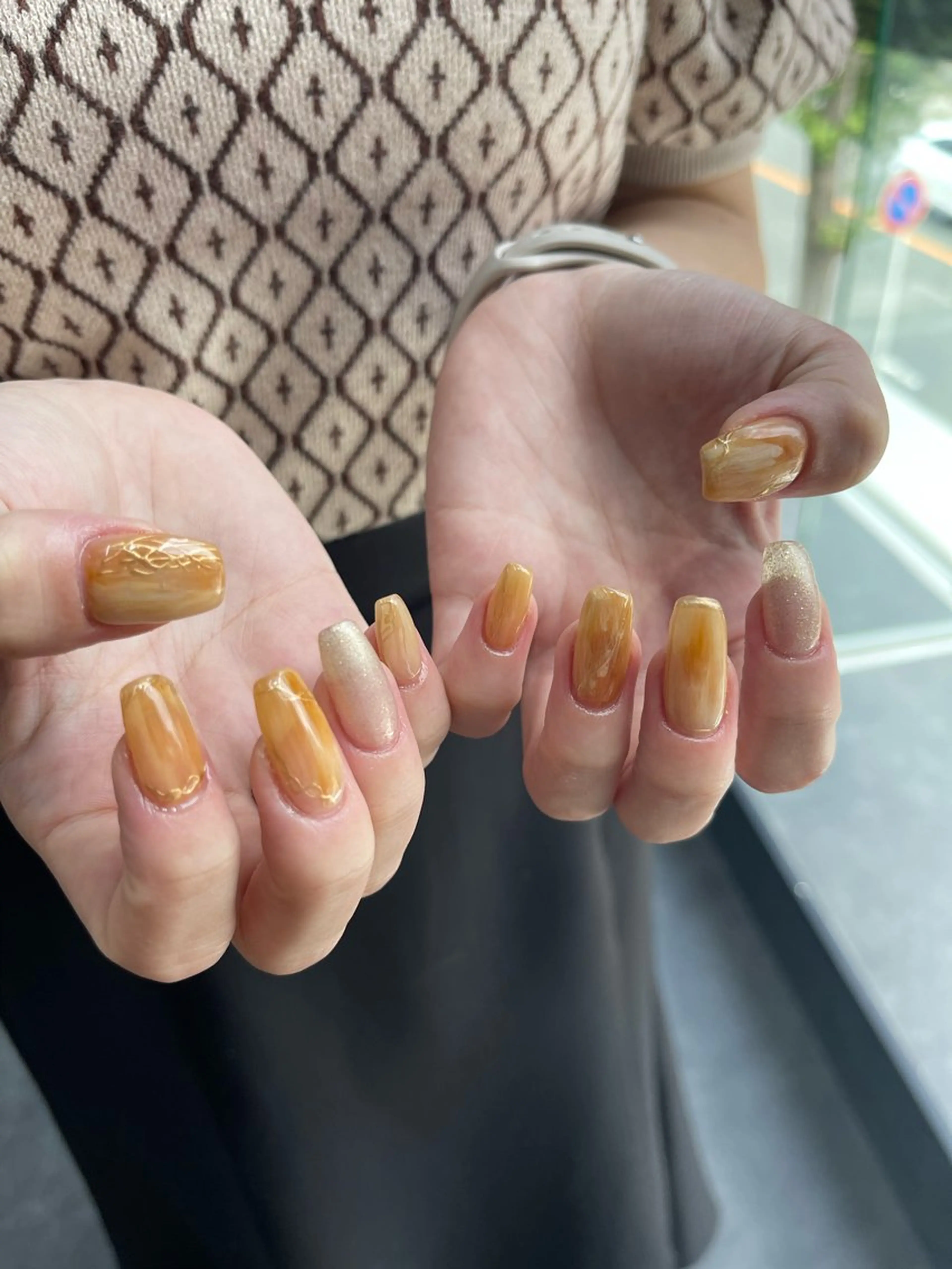 ネイル フレンチネイル マグネットネイル ニュアンスネイル ワンカラーネイル ハンドネイル GRANDE大須 Cecil💜のネイルデザイン