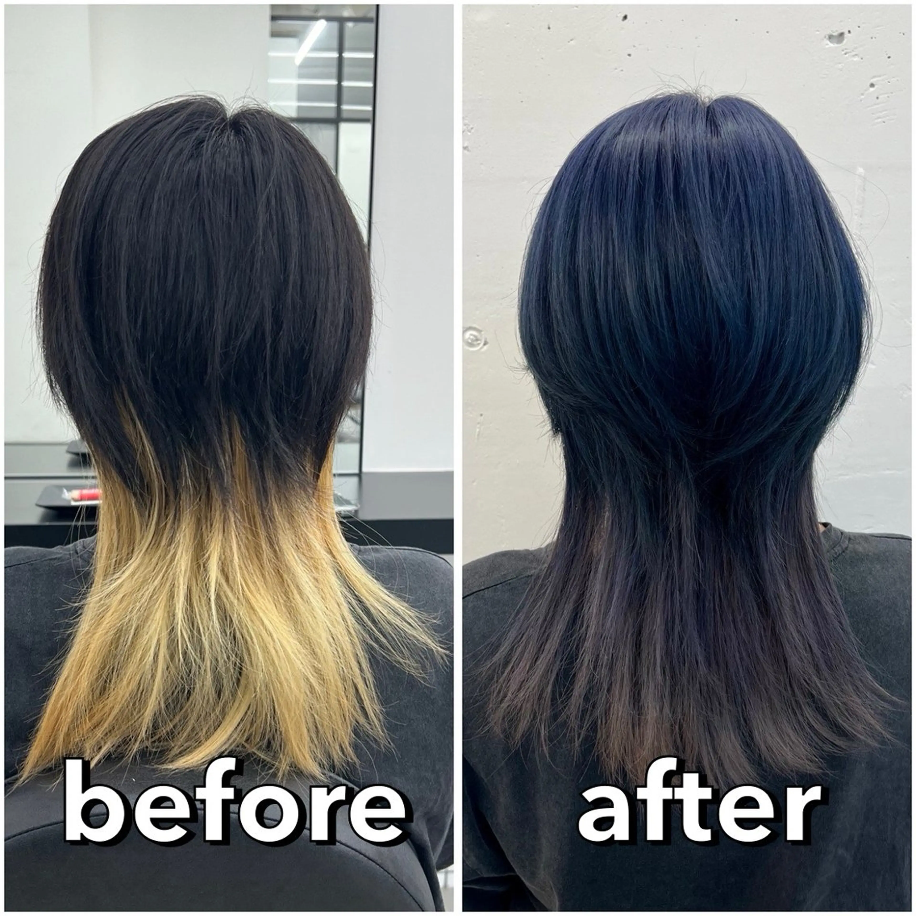 ミディアム カラー ブリーチ ブルーカラー 透明感カラー デザインカラー ダブルカラー ヘアカラー 🌷︎あすか🌷 JILLSTUDIOのヘアスタイル