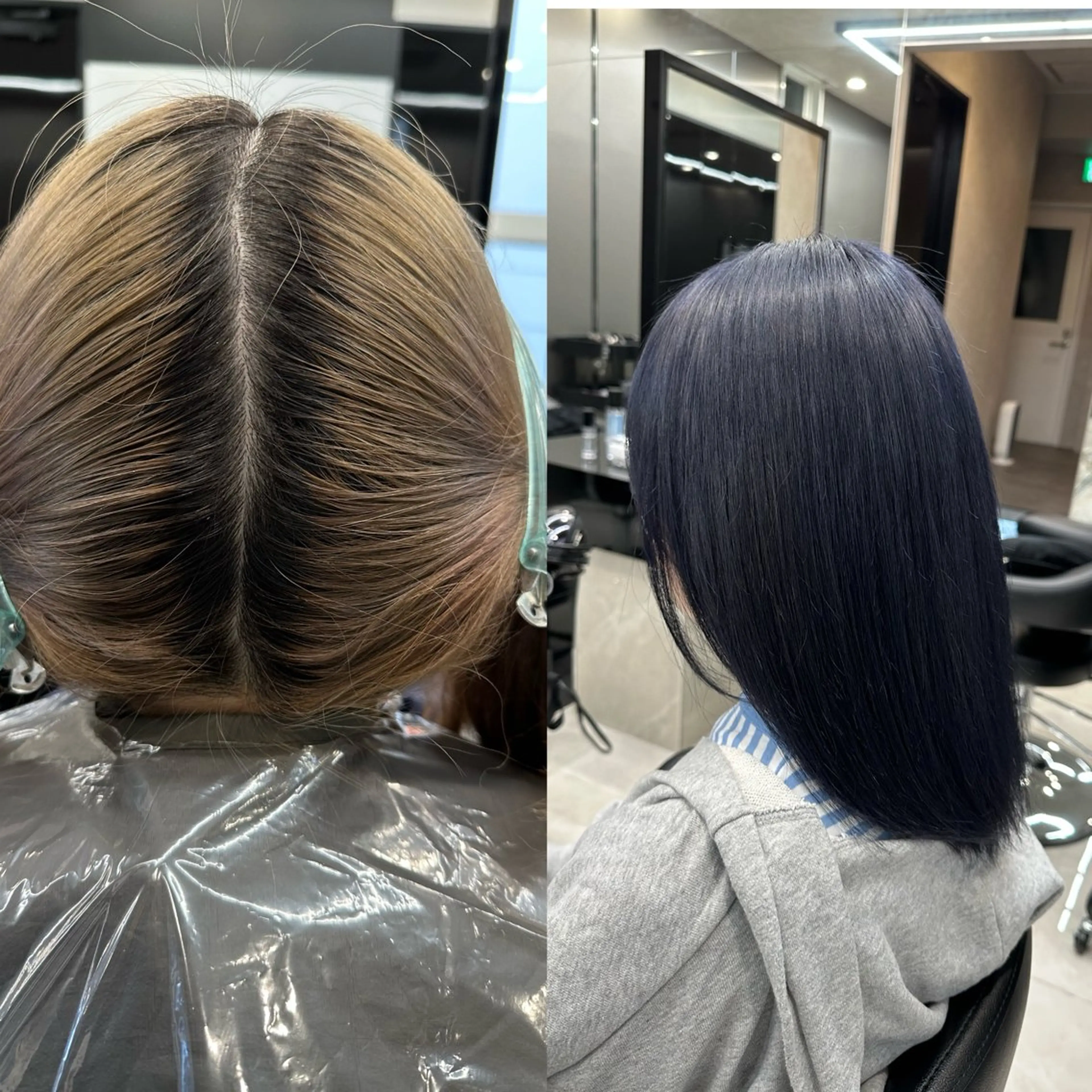 セミロング カラー ブリーチ ヘアカラー ✨【髪質改善/縮毛 矯正】✨ゆうほのヘアスタイル