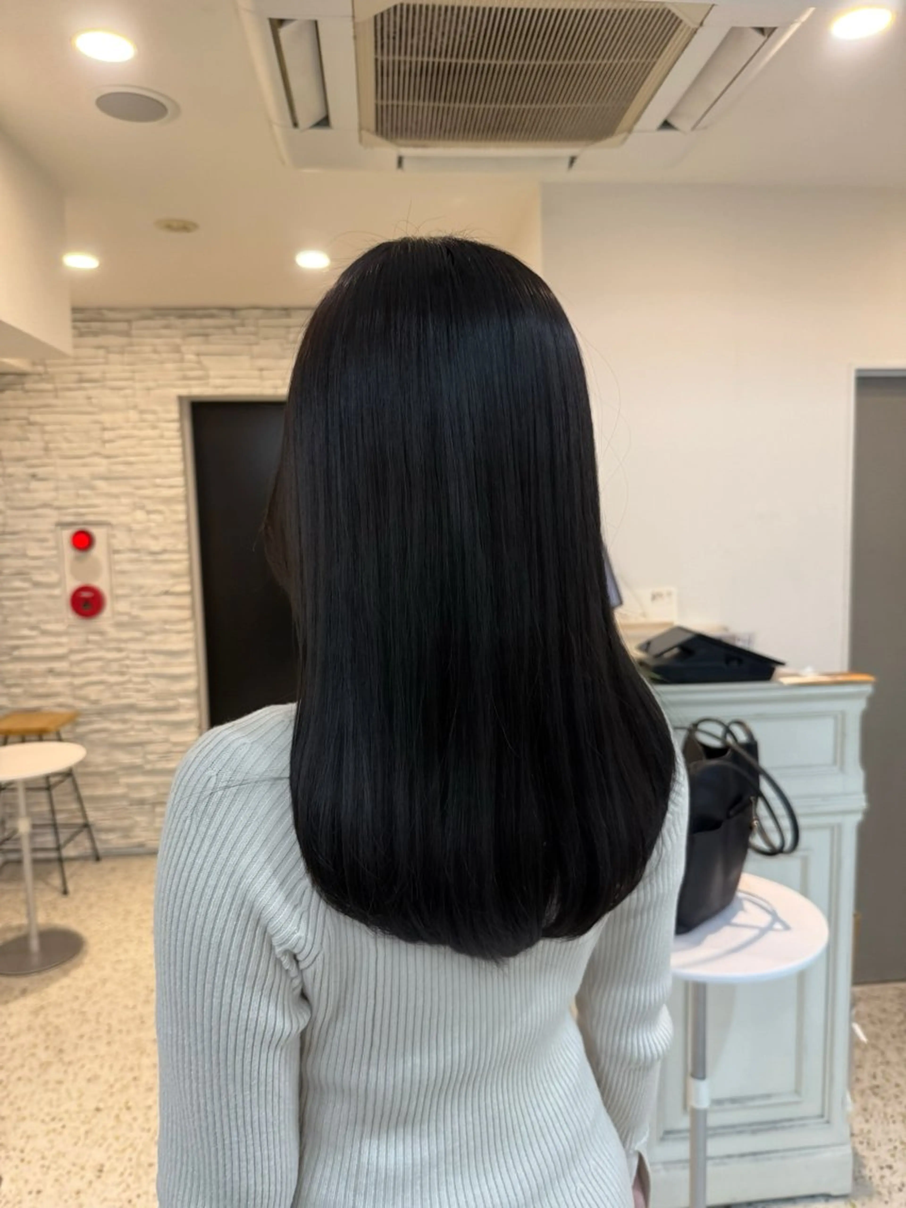 セミロング カラー ダークグレー オレンジ ヘアカラー 透明感カラー/ RIKO🌺🥥のヘアスタイル