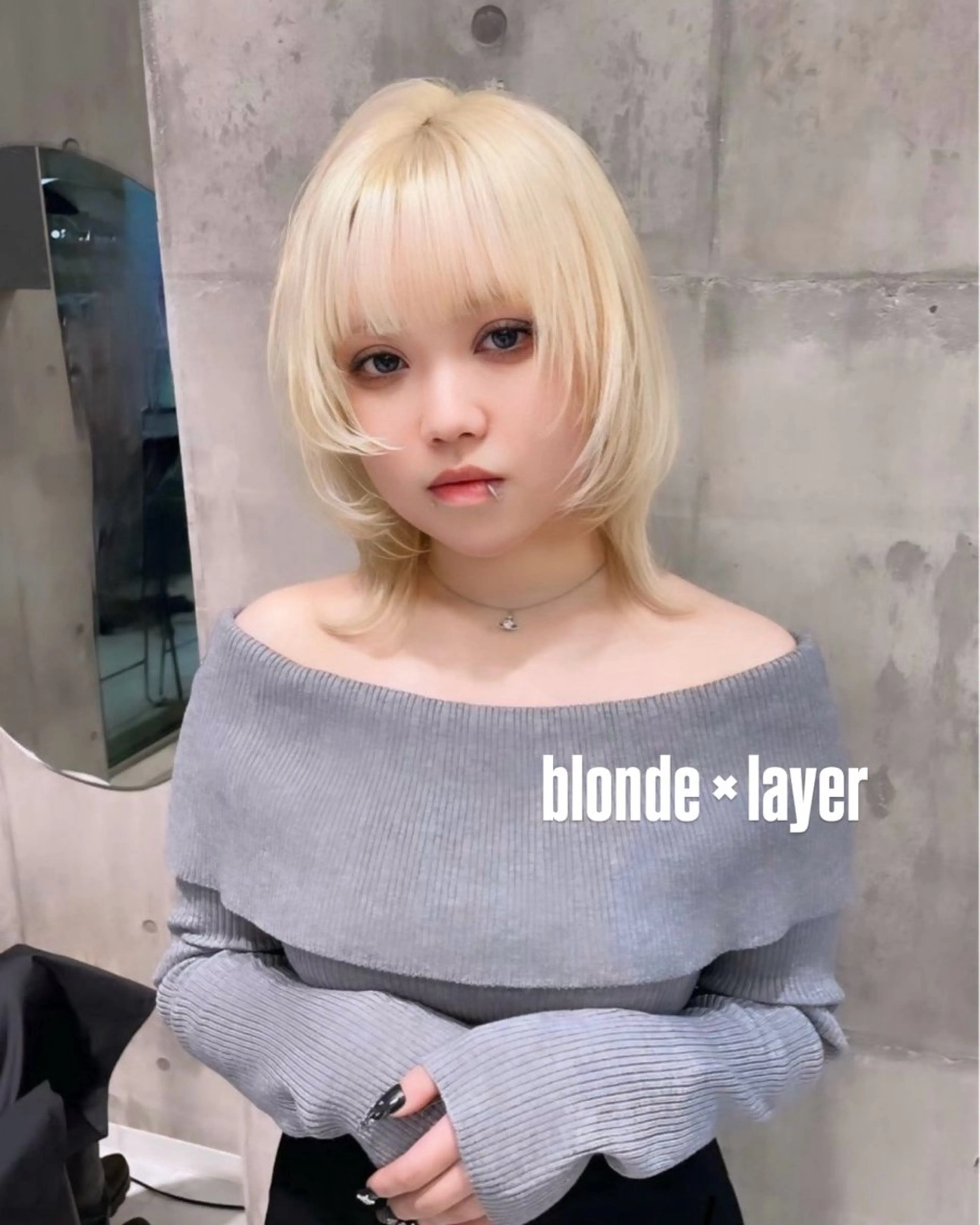 セミロング ケアブリーチ/透明感 カラー🤍YURIAのヘアスタイル