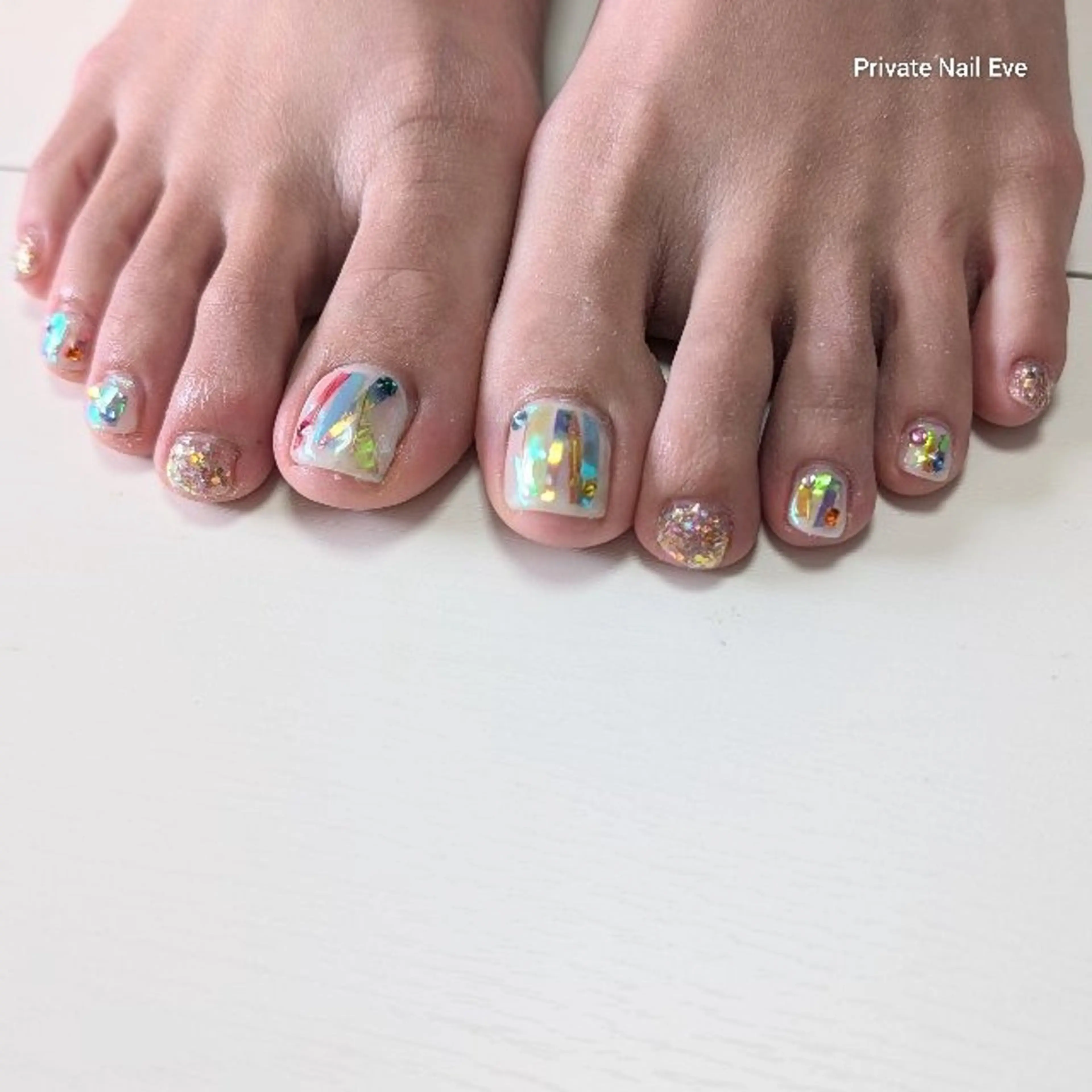 ネイル フットネイル 氷ネイル・うるうるネイル 持ち込み フットネイル ネイル junkoのネイルデザイン