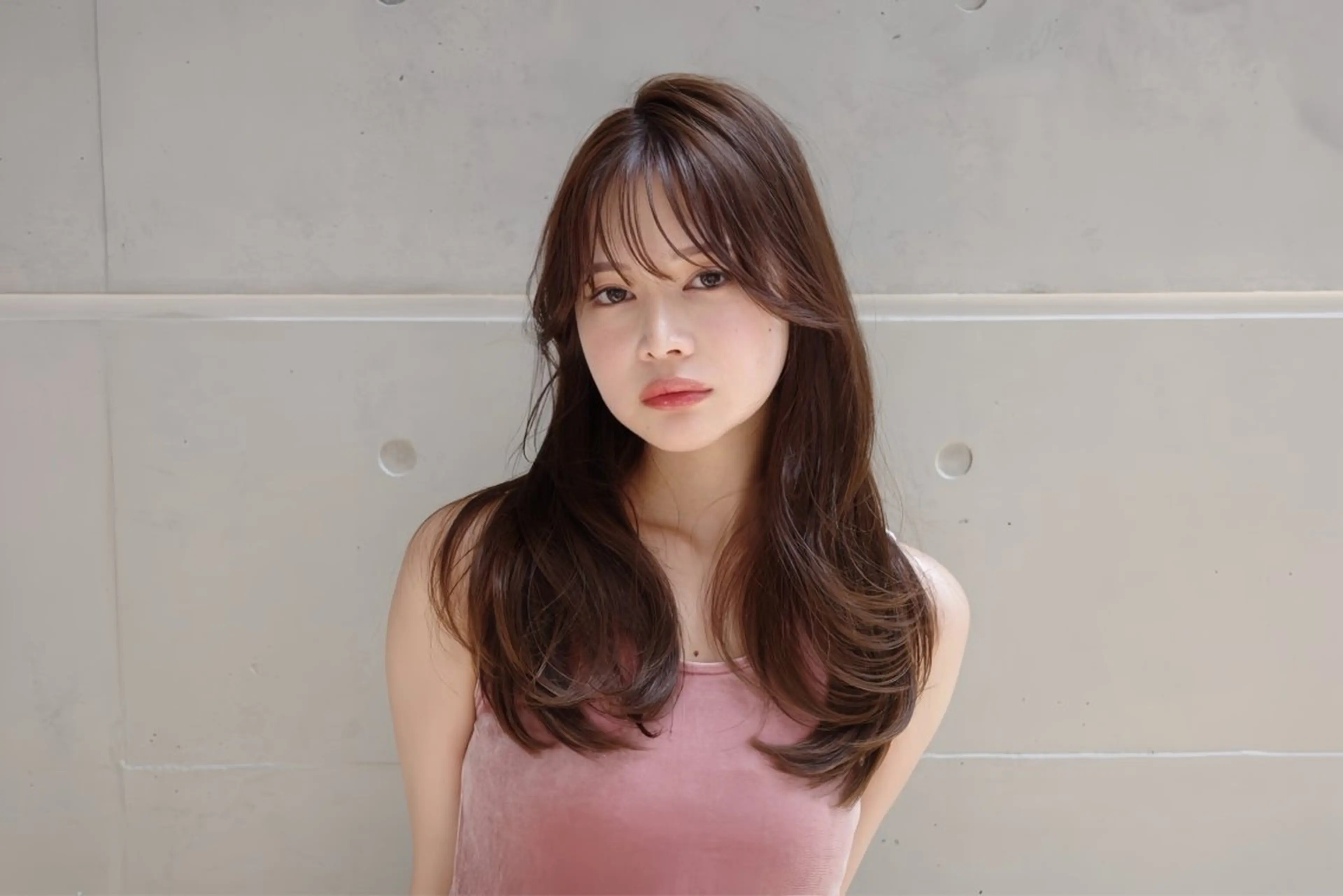 ロング レイヤーカット カット ヘアカラー トリートメント 韓国ヘア/ 髪質改善特化谷名勇輝のヘアスタイル