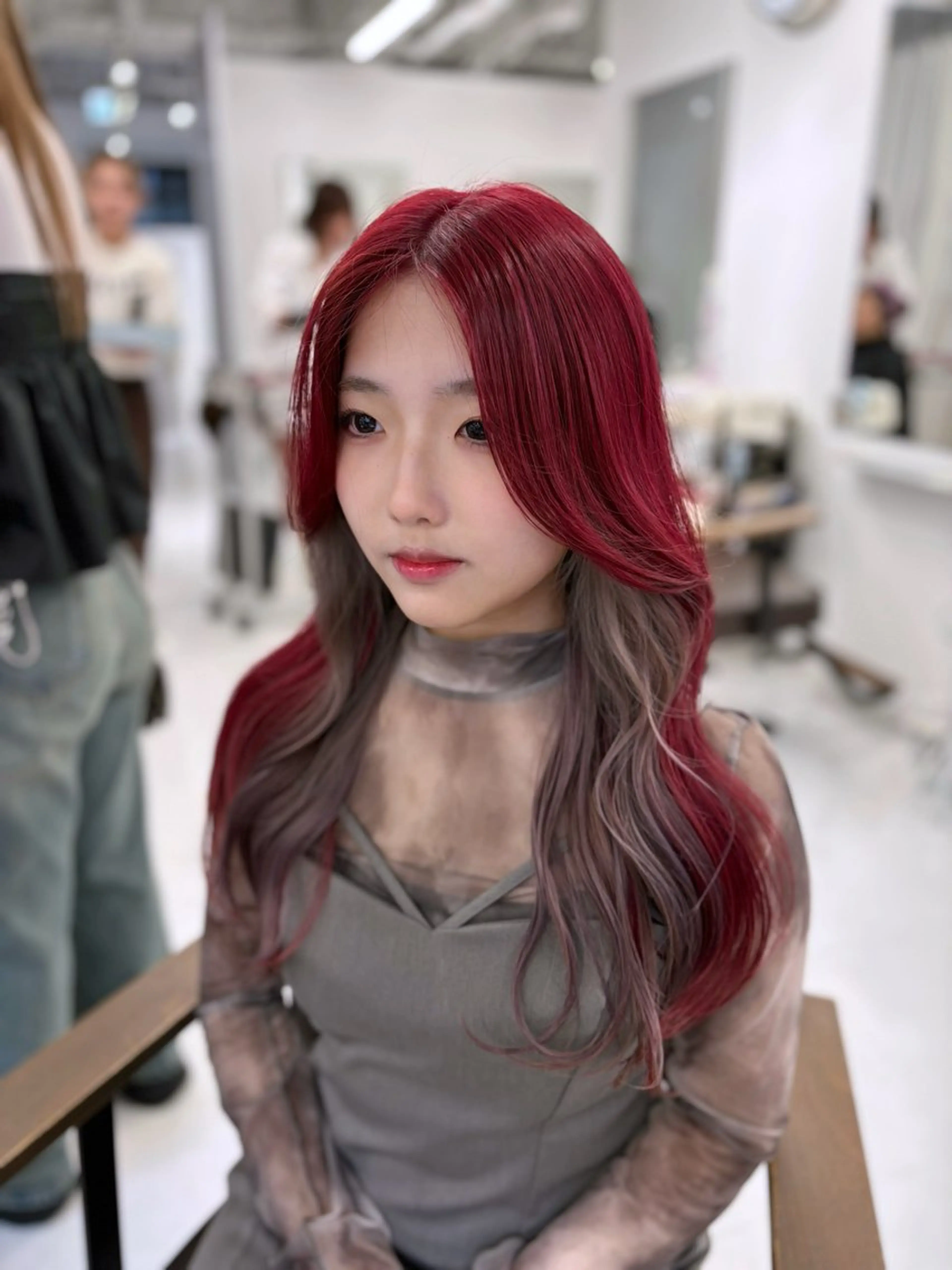 セミロング カラー カット ヘアカラー 赤みなしカラー/梅田 /レイヤー/IORIのヘアスタイル