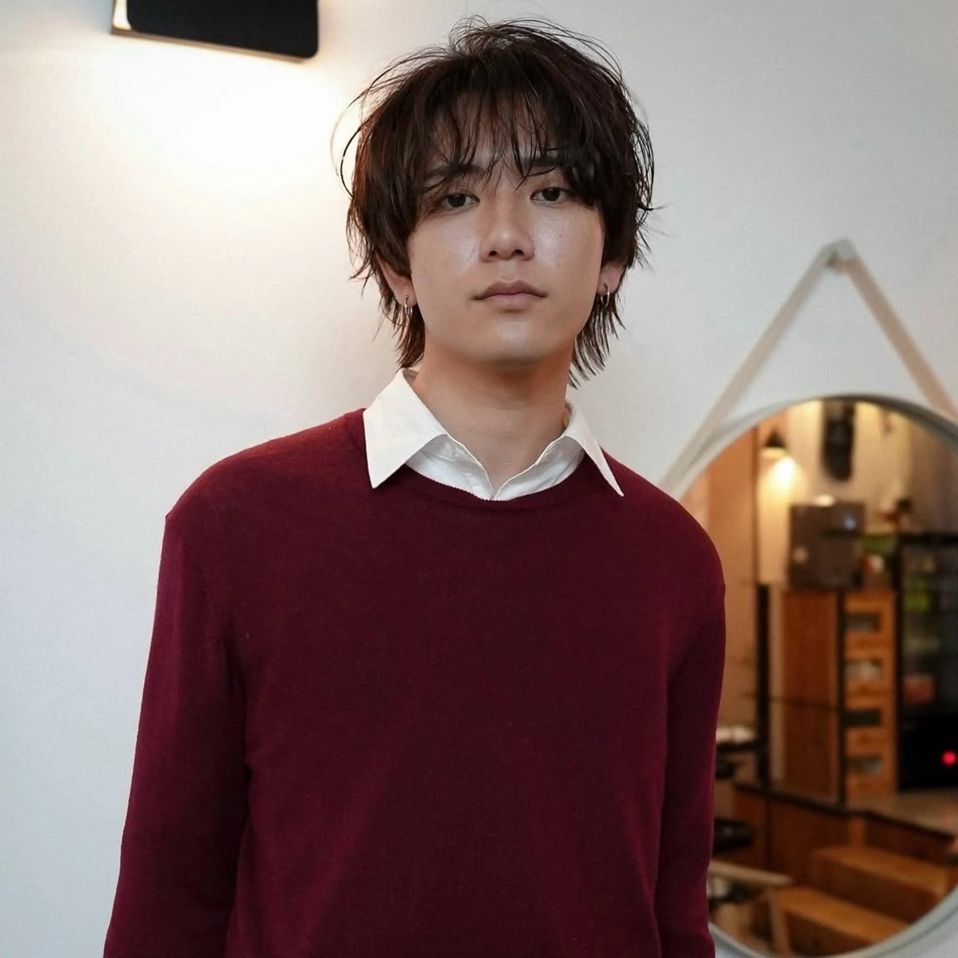 ショート メンズ センターパート/ ベージュ系カラー/禅のヘアスタイル