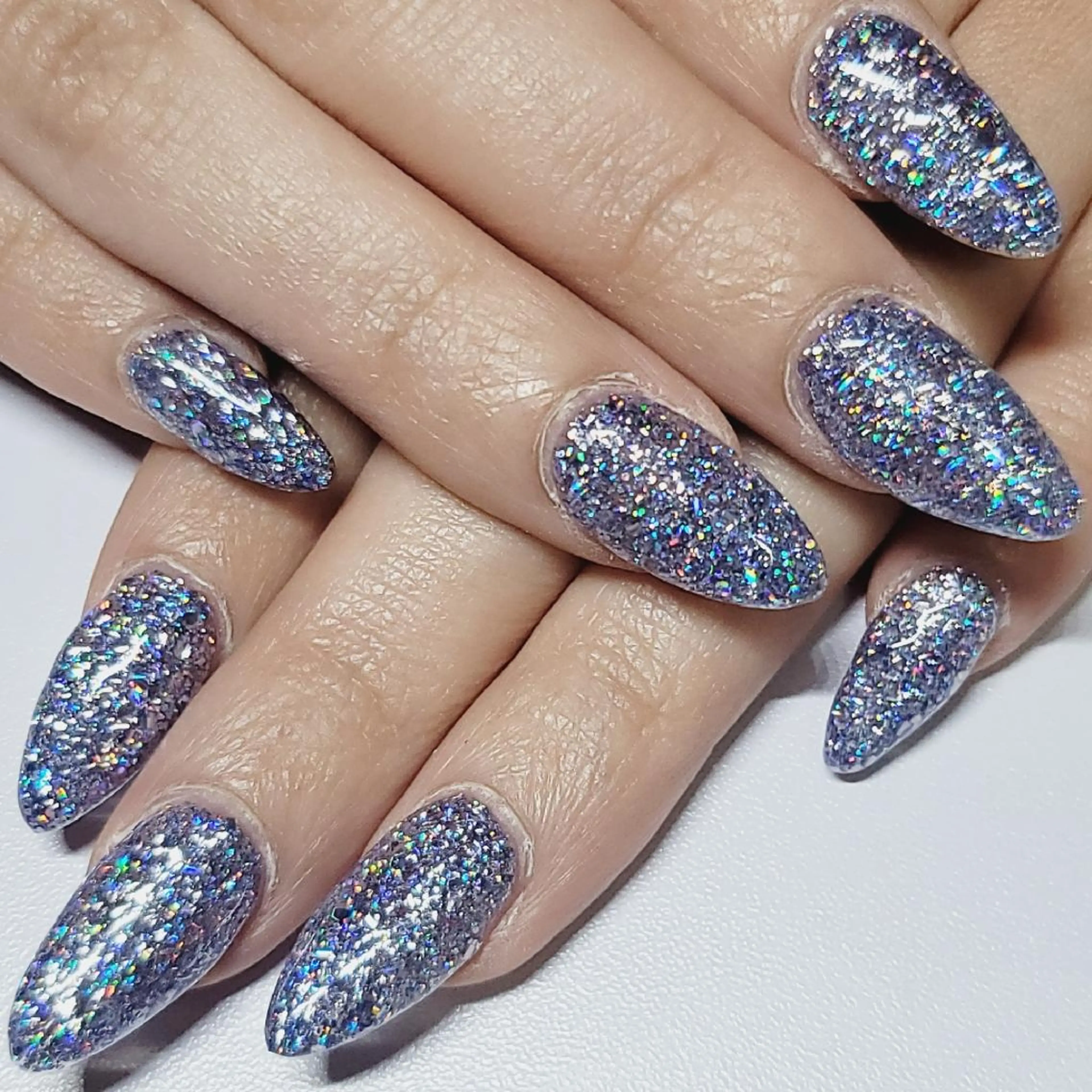 ネイル ブルー ラメ(グリッター) ミラーネイル ワンカラーネイル ハンドネイル よしだ ひろきのネイルデザイン