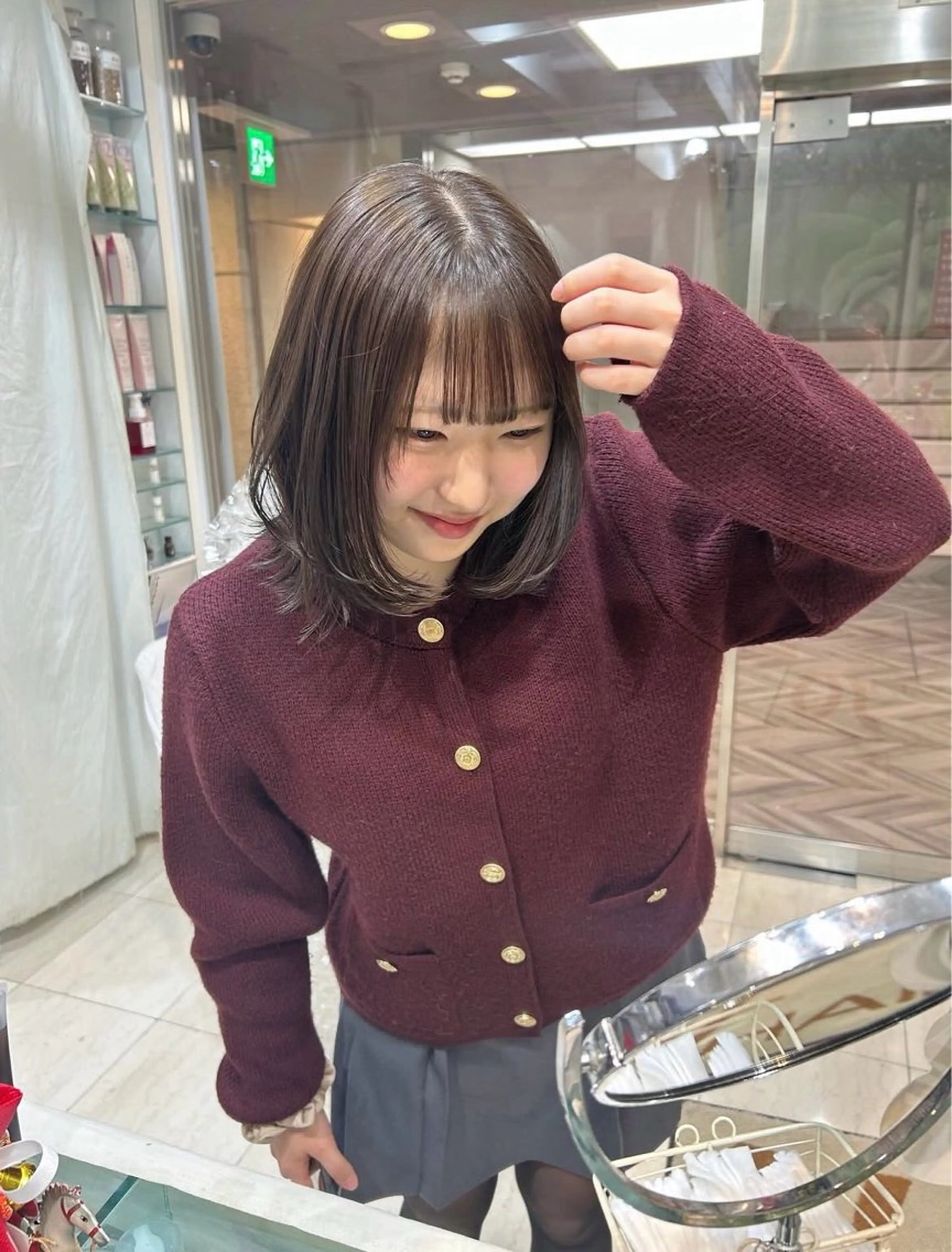 ミディアム カラー レイヤーカット カット ヘアカラー ありむらもえ/ 透明感カラーのヘアスタイル