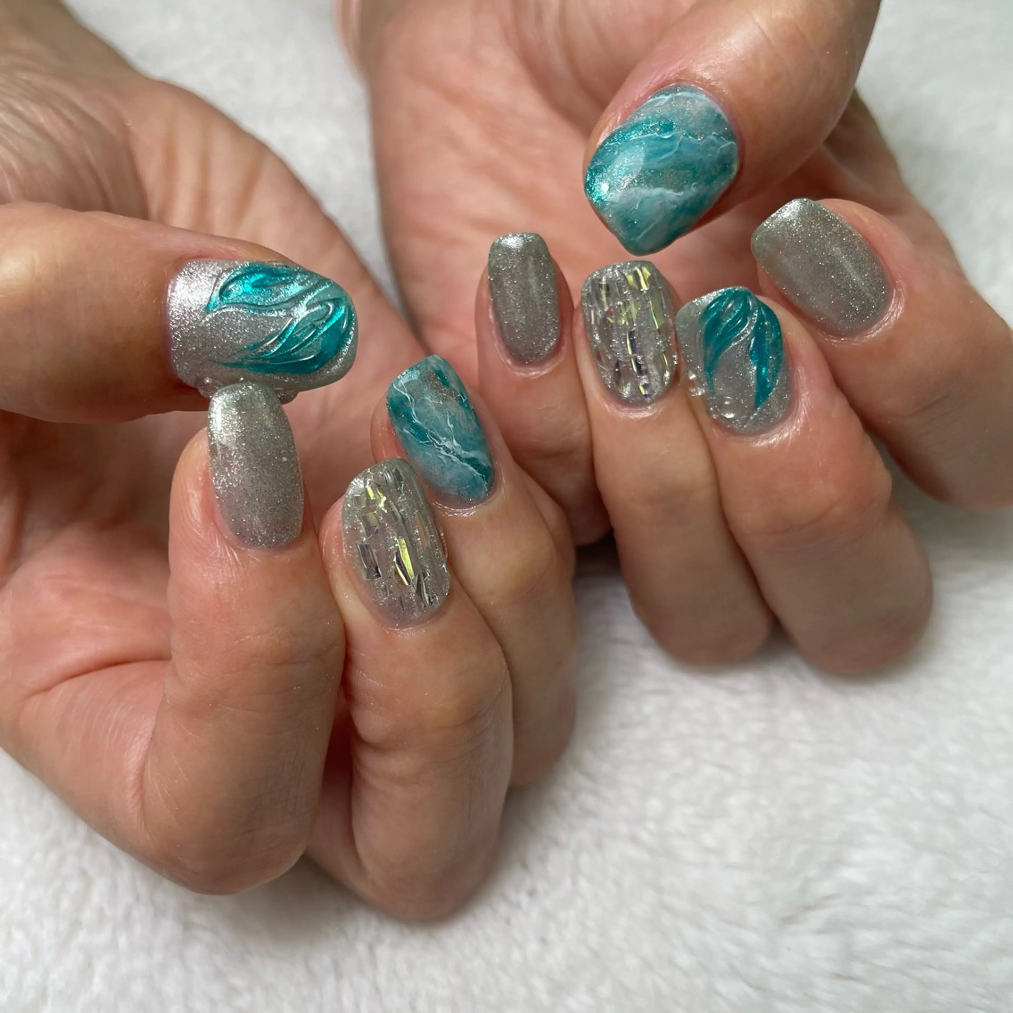 ネイル ジェルネイル マグネットネイル ぷっくりネイル ハンドネイル kipinail 川﨑えりかのネイルデザイン