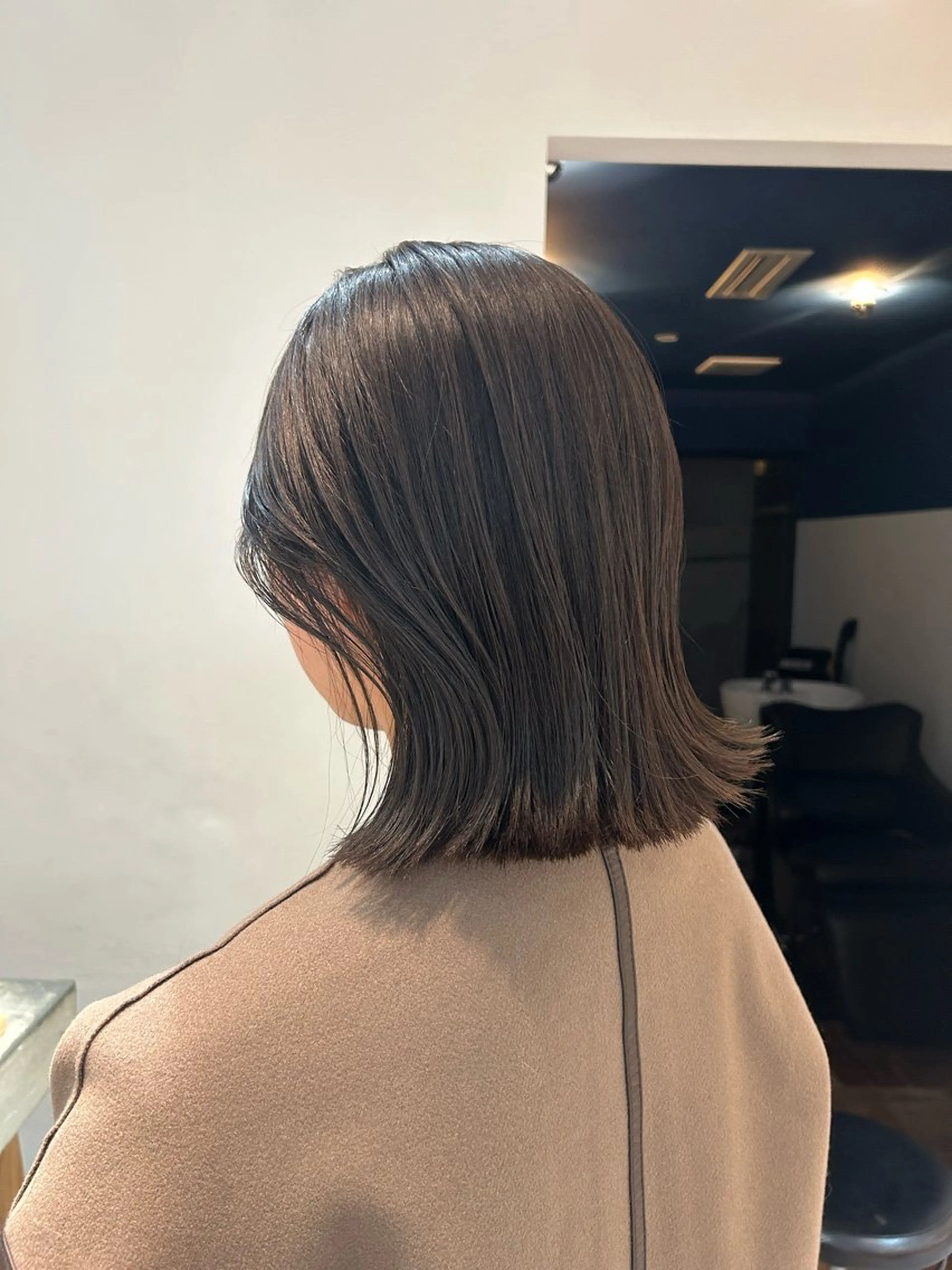 ミディアム カラー パーマ レイヤー/透明感/ ブリーチなし/わかなのヘアスタイル