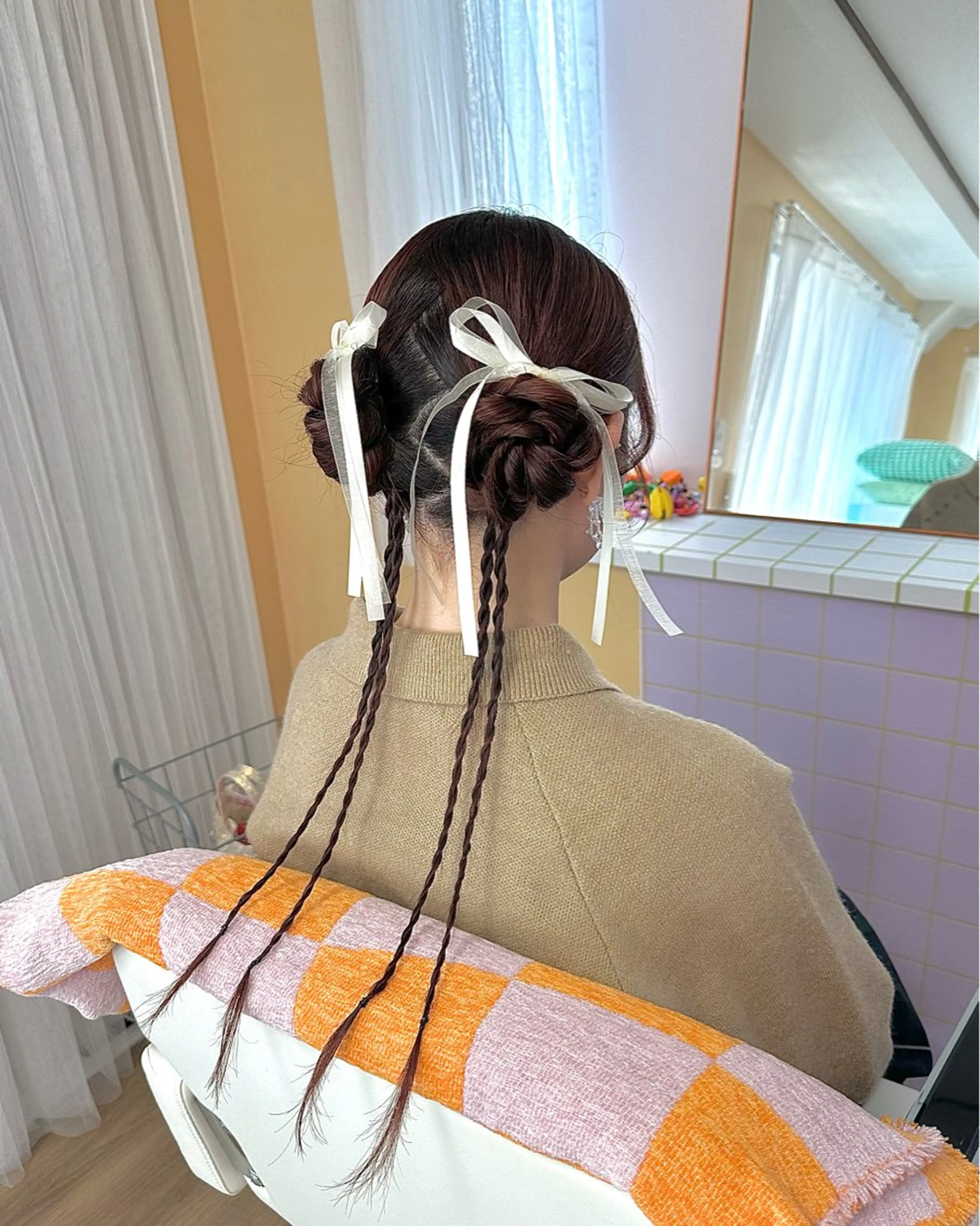 ロング お団子ヘア ヘアセット 黒川 麗のヘアスタイル