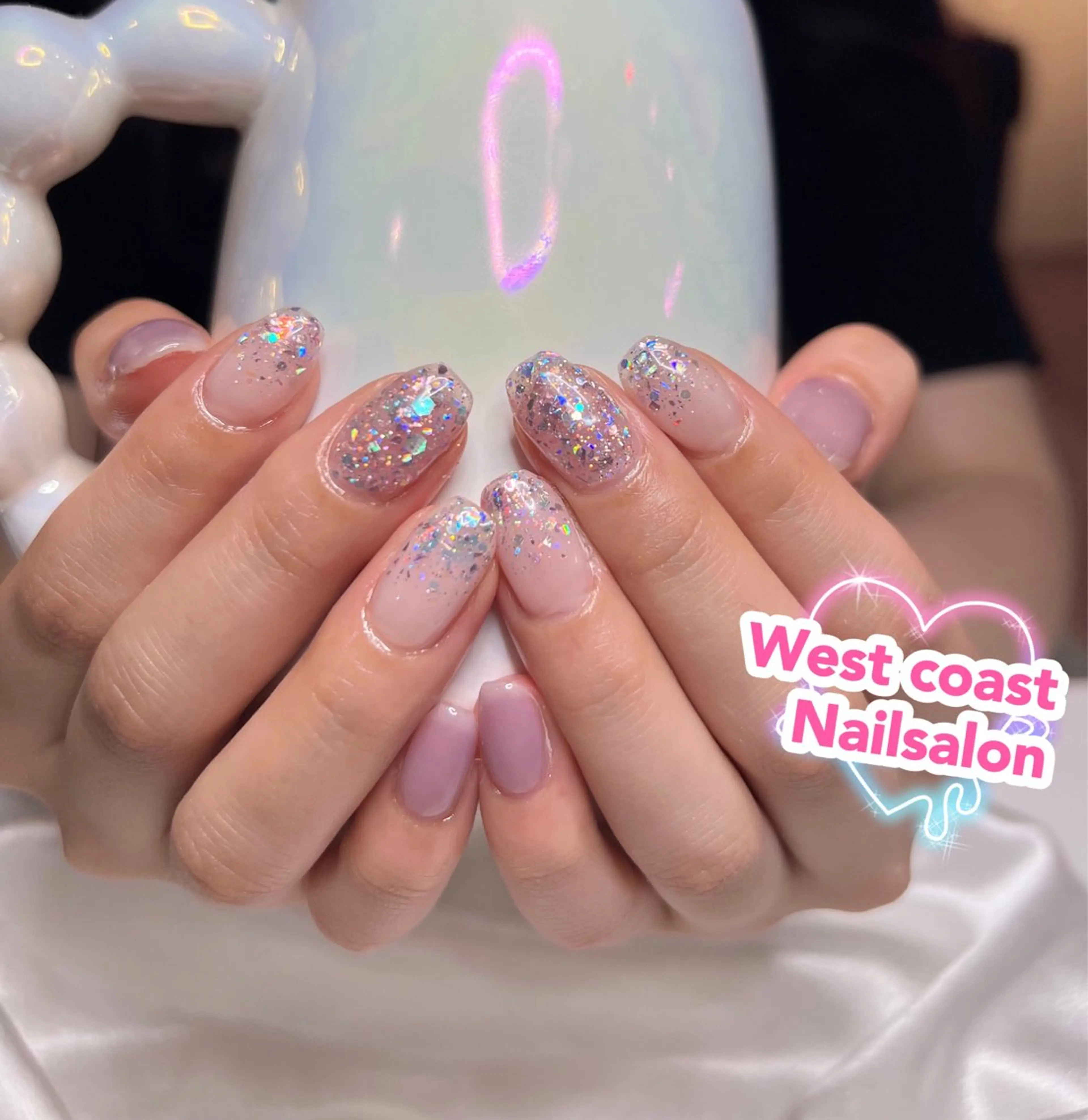 ネイル ハンドネイル リボン、ガーリー パーツ放題専門店のネイルデザイン