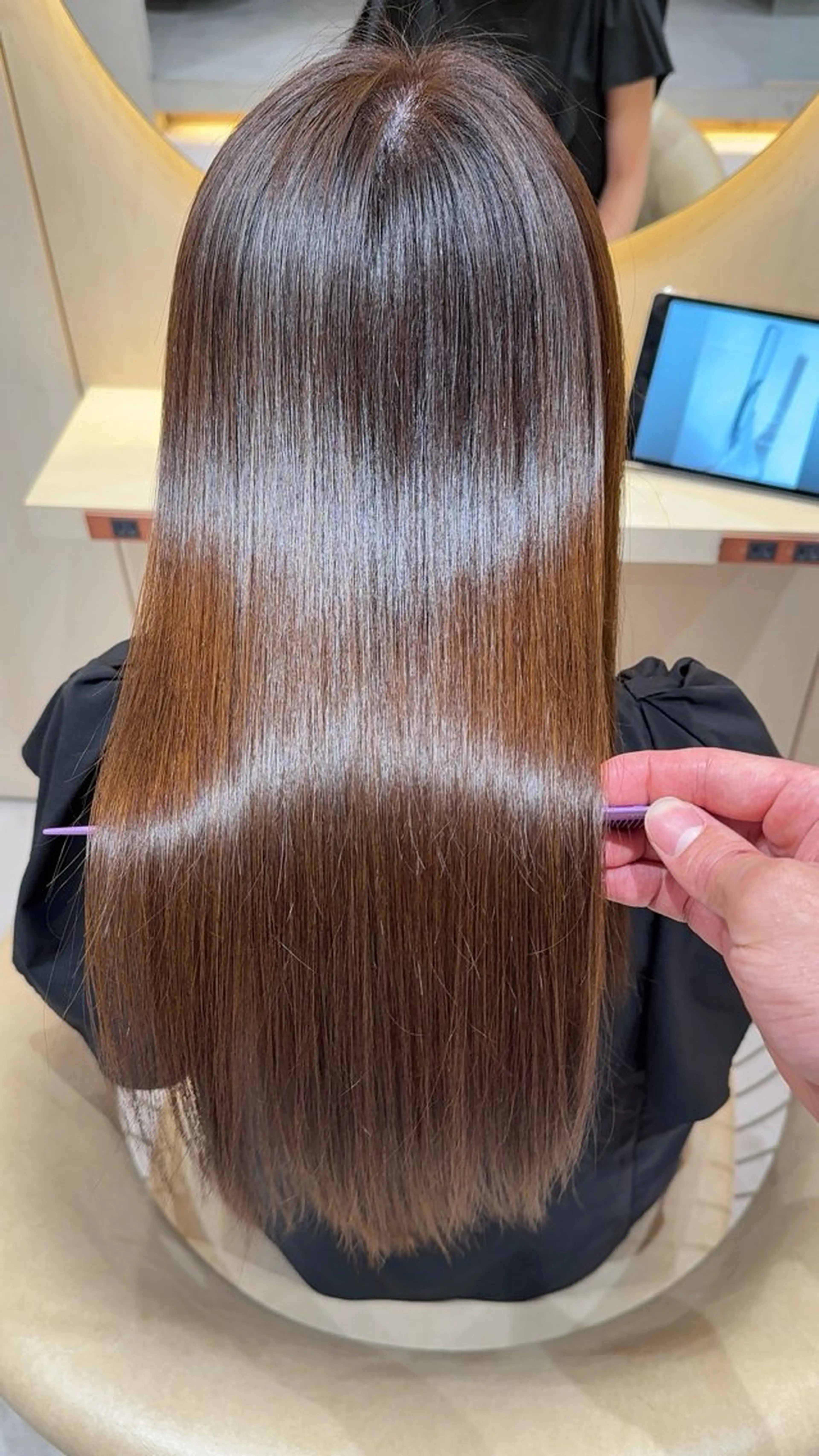 ロング カラー カット ヘアカラー 縮毛矯正 レイヤー❣️縮毛矯 川村利幸のヘアスタイル