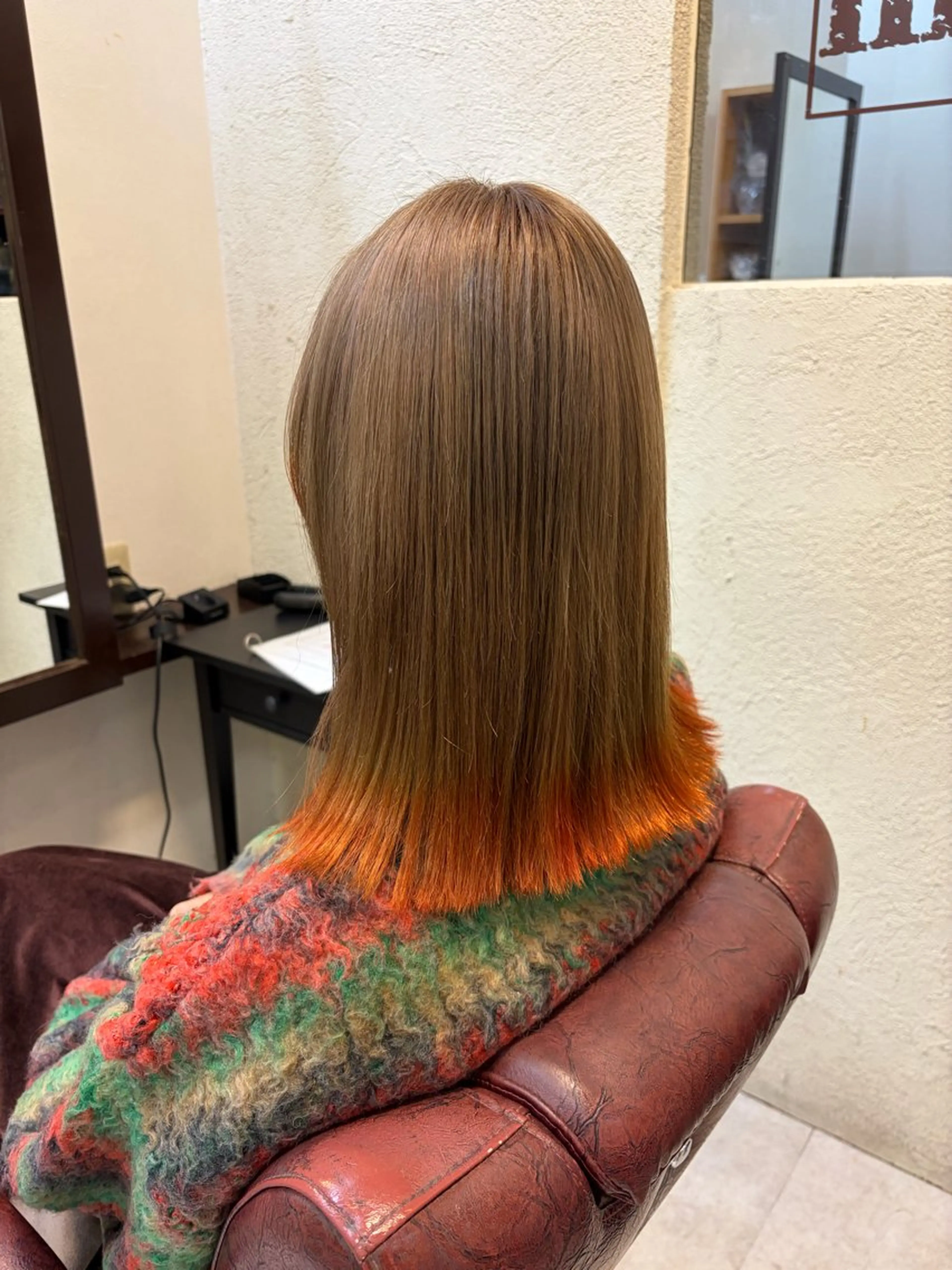 ミディアム カラー デザインカラー 吉岡 なみのヘアスタイル