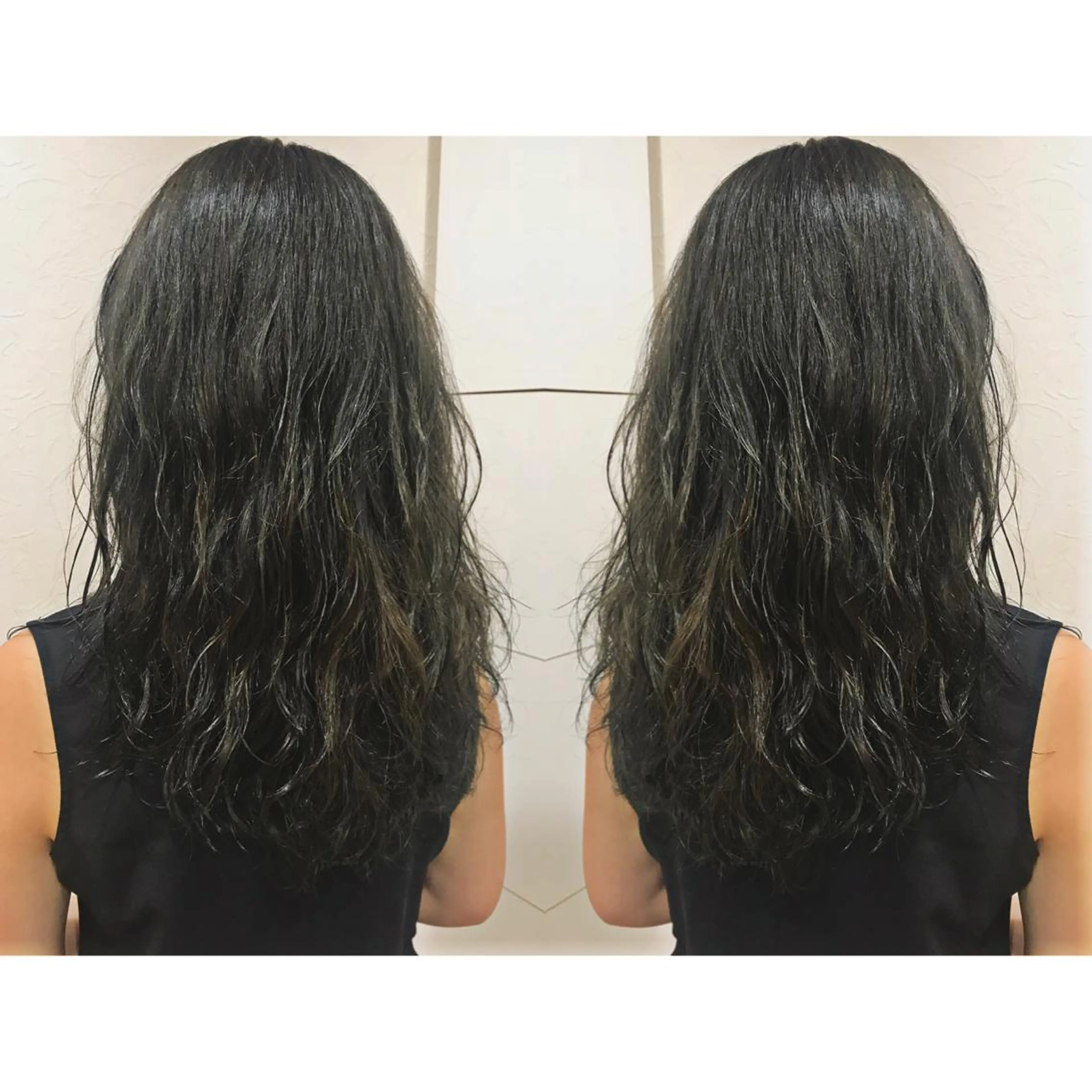 ロング カラー ヘアアレンジ アッシュ オリーブカラー 蔵前🫧韓国風レイヤ ーカット🫧KAHOのヘアスタイル