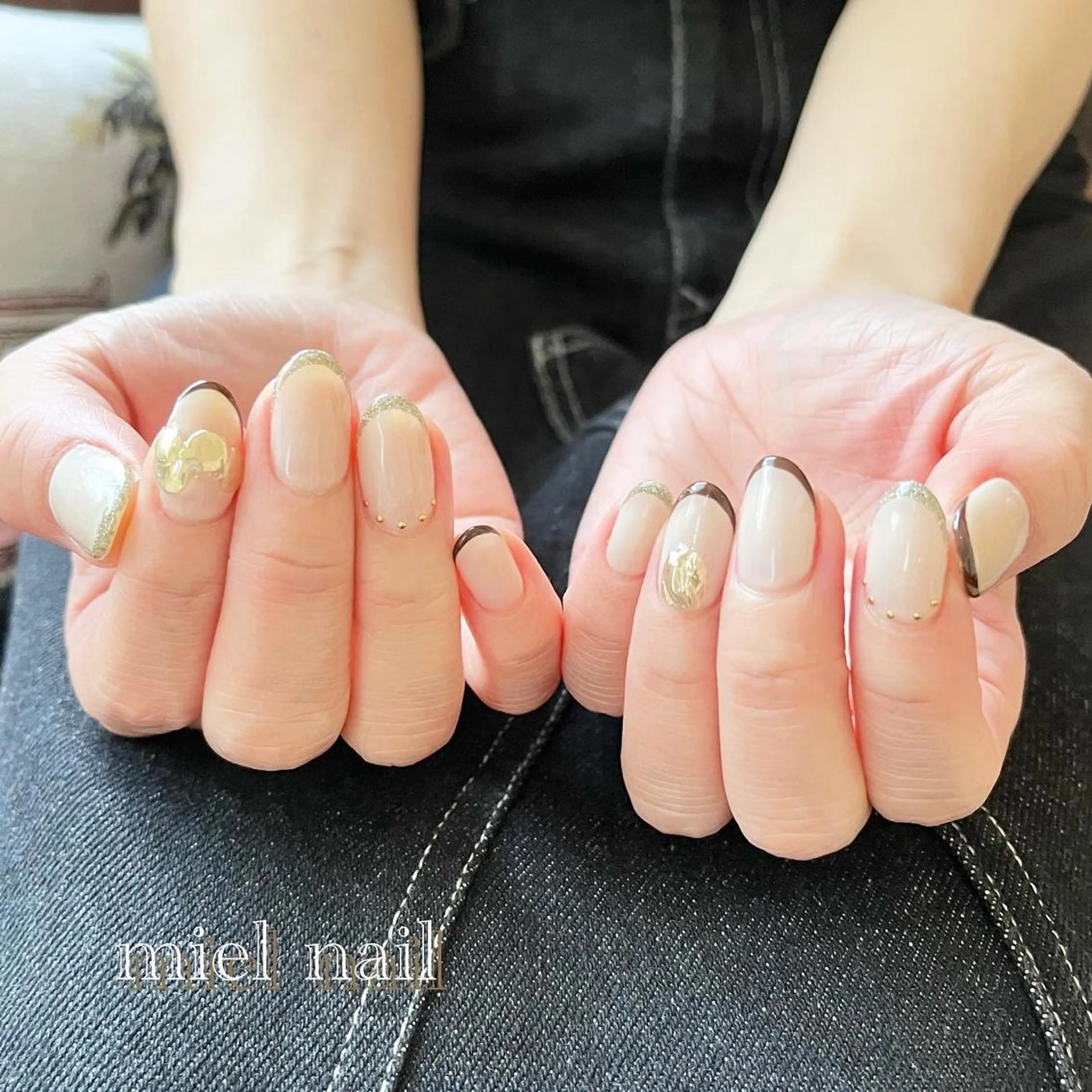 ネイル アートネイル フレンチネイル ジェルネイル ハンドネイル miel nailのネイルデザイン