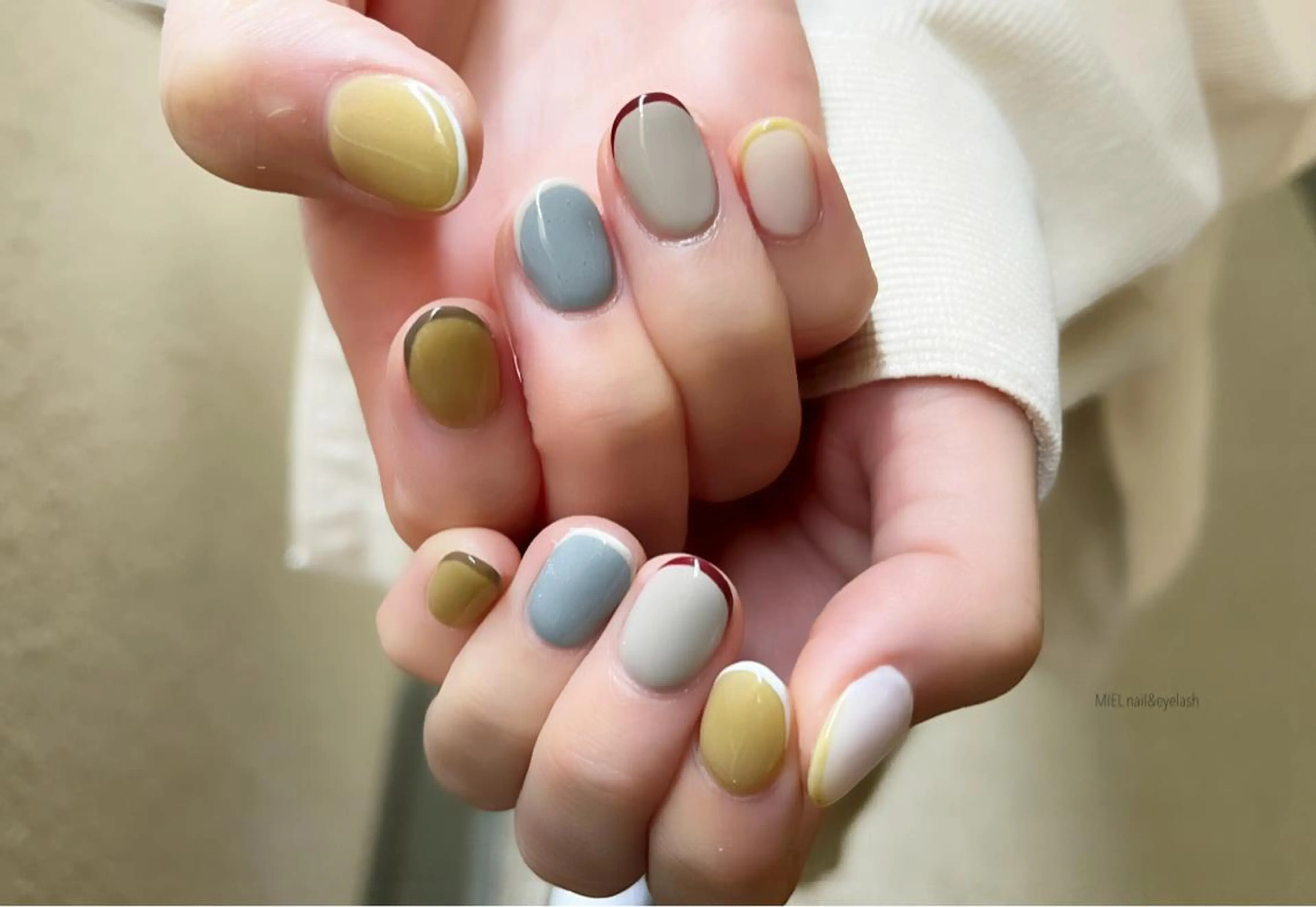 ネイル フレンチネイル 春ネイル ハンドネイル nail salon monailのネイルデザイン