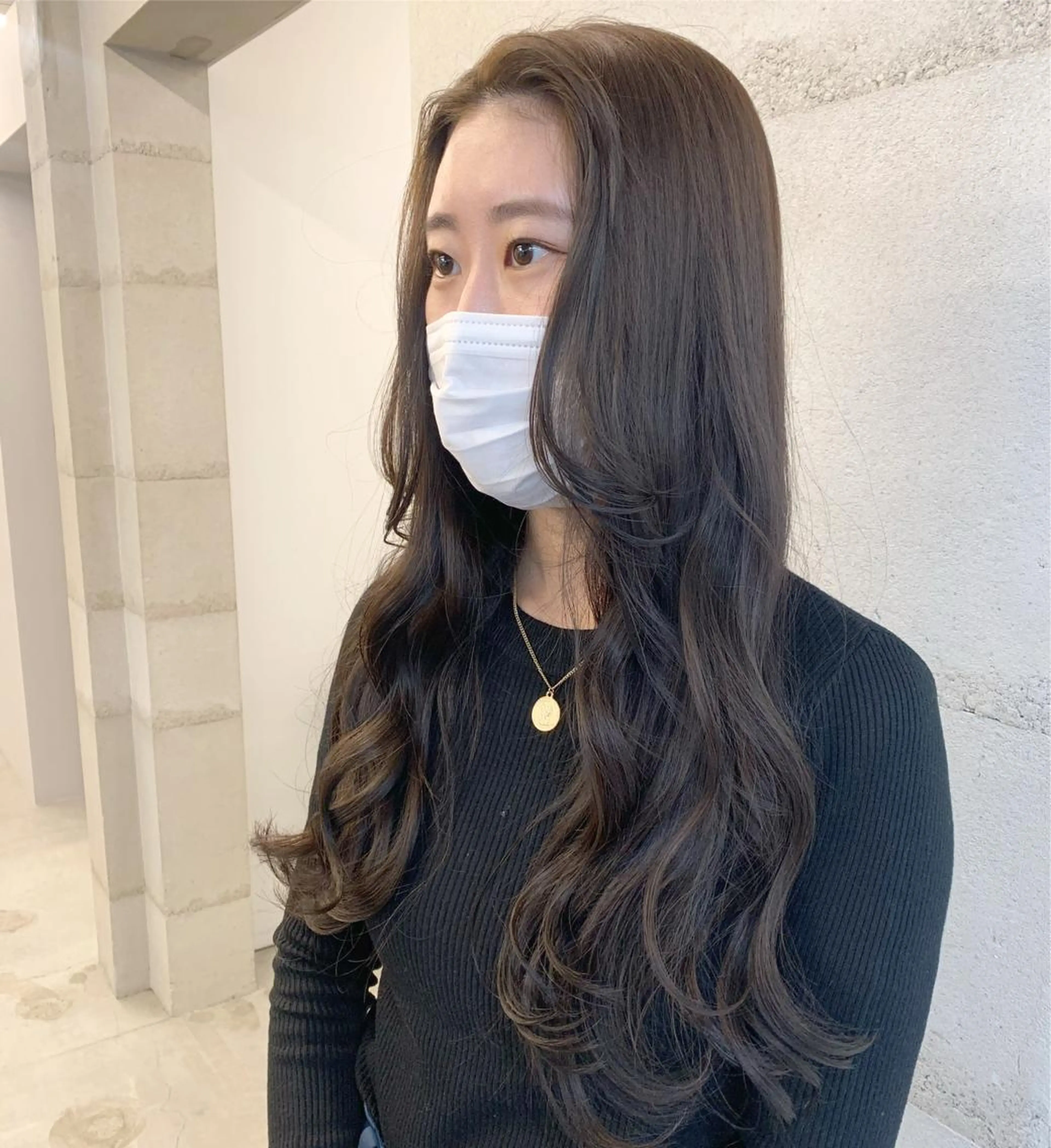 ミディアム カラー 透明感/オリーブ/ グレージュ/YUKAのヘアスタイル