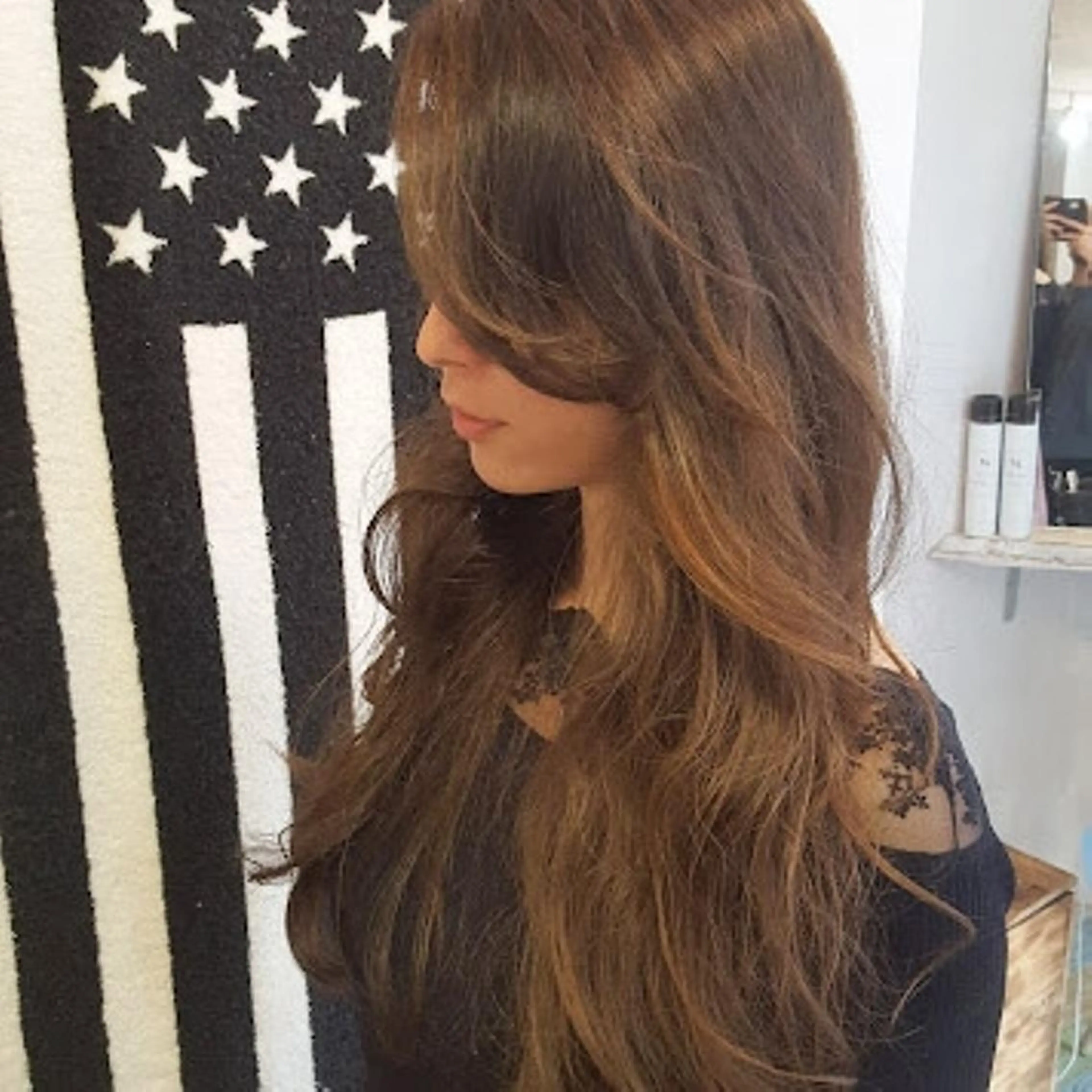 ロング カラー 切りっぱなしボブ ショートボブ バレイヤージュ ベージュカラー 黒髪 カット ヘアカラー トリートメント 韓国ヘア レイヤー くびれヘアMATSUのヘアスタイル