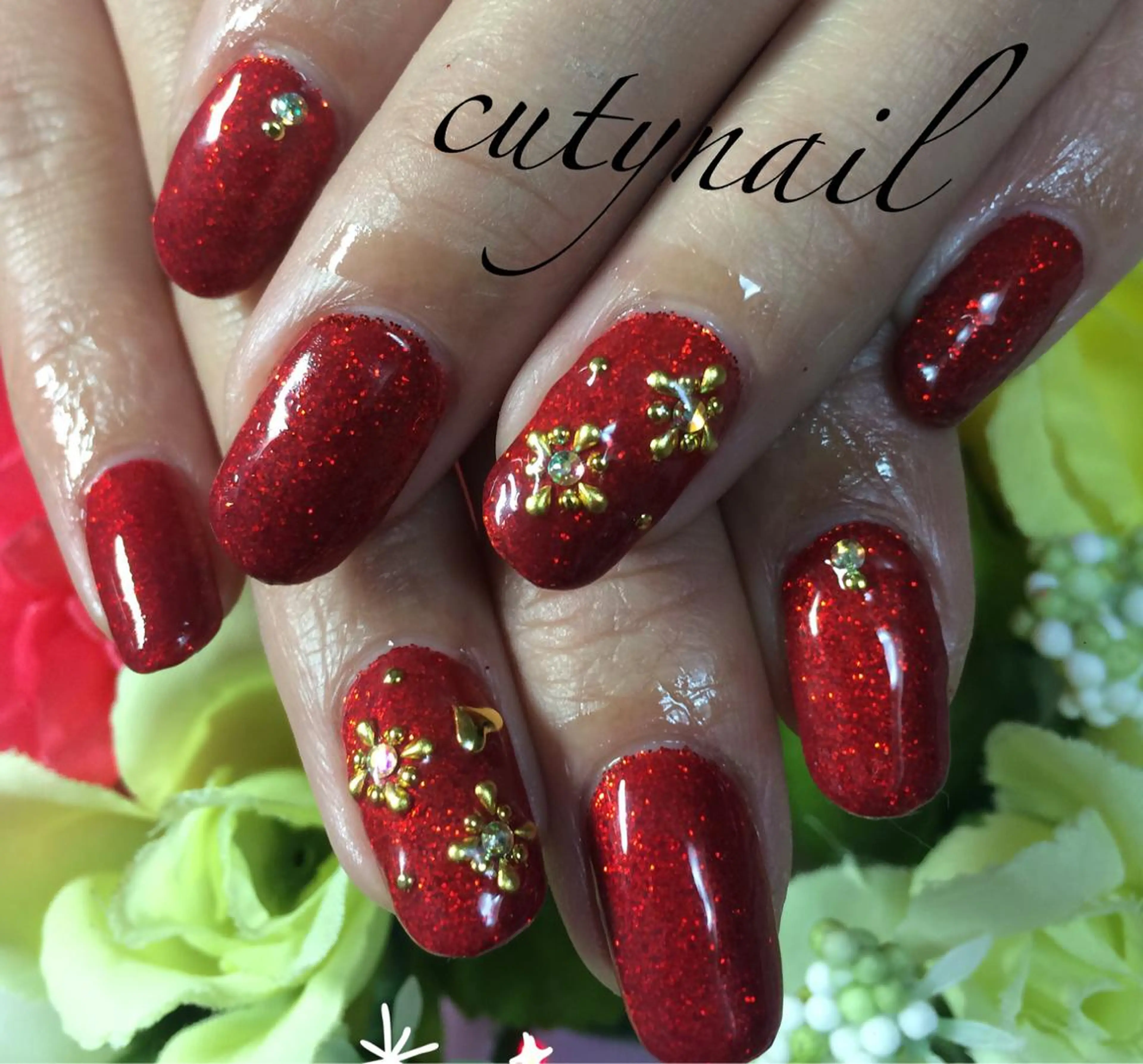 ネイル シンプルネイル ストーンネイル cuty nailのネイルデザイン