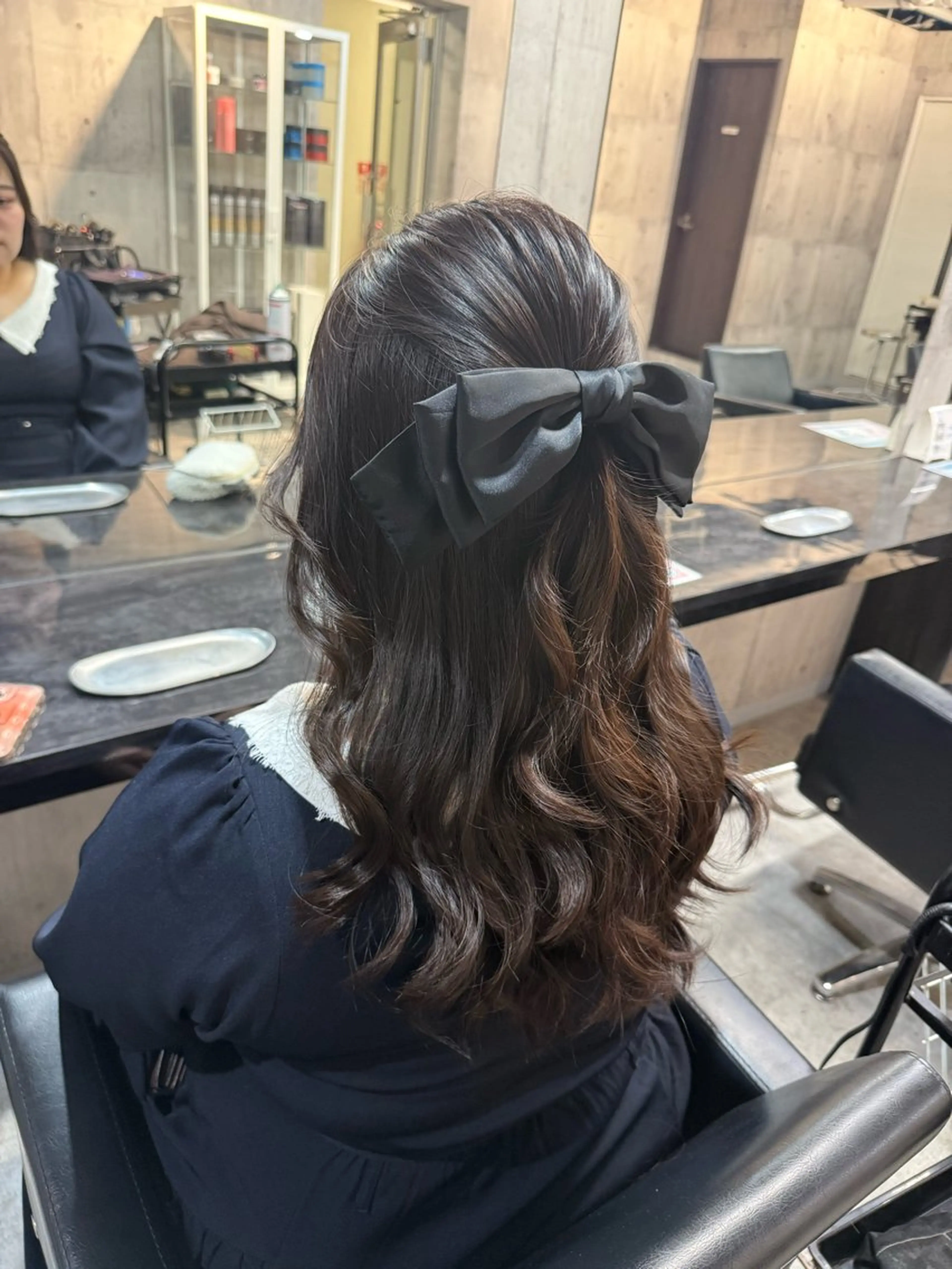 セミロング ヘアアレンジ ハーフアップ ヘアセット NANOHA エクステ・ヘアセットのヘアスタイル