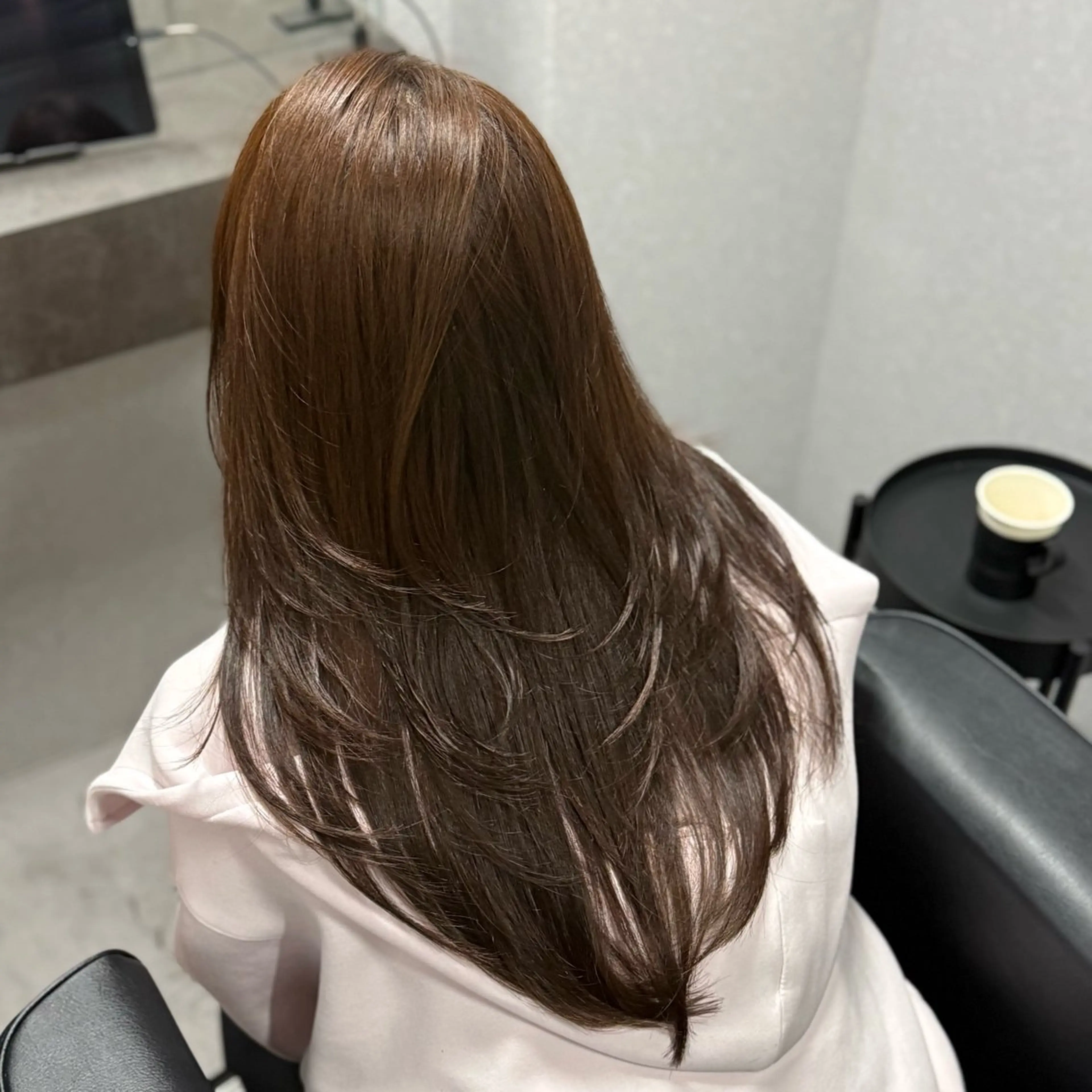 ロング カラー 黒髪 透明感カラー グレージュ オリーブカラー 髪質改善 カット ヘアカラー トリートメント 髪質改善Ⅰ透明感 艶カラーⅠたつやのヘアスタイル