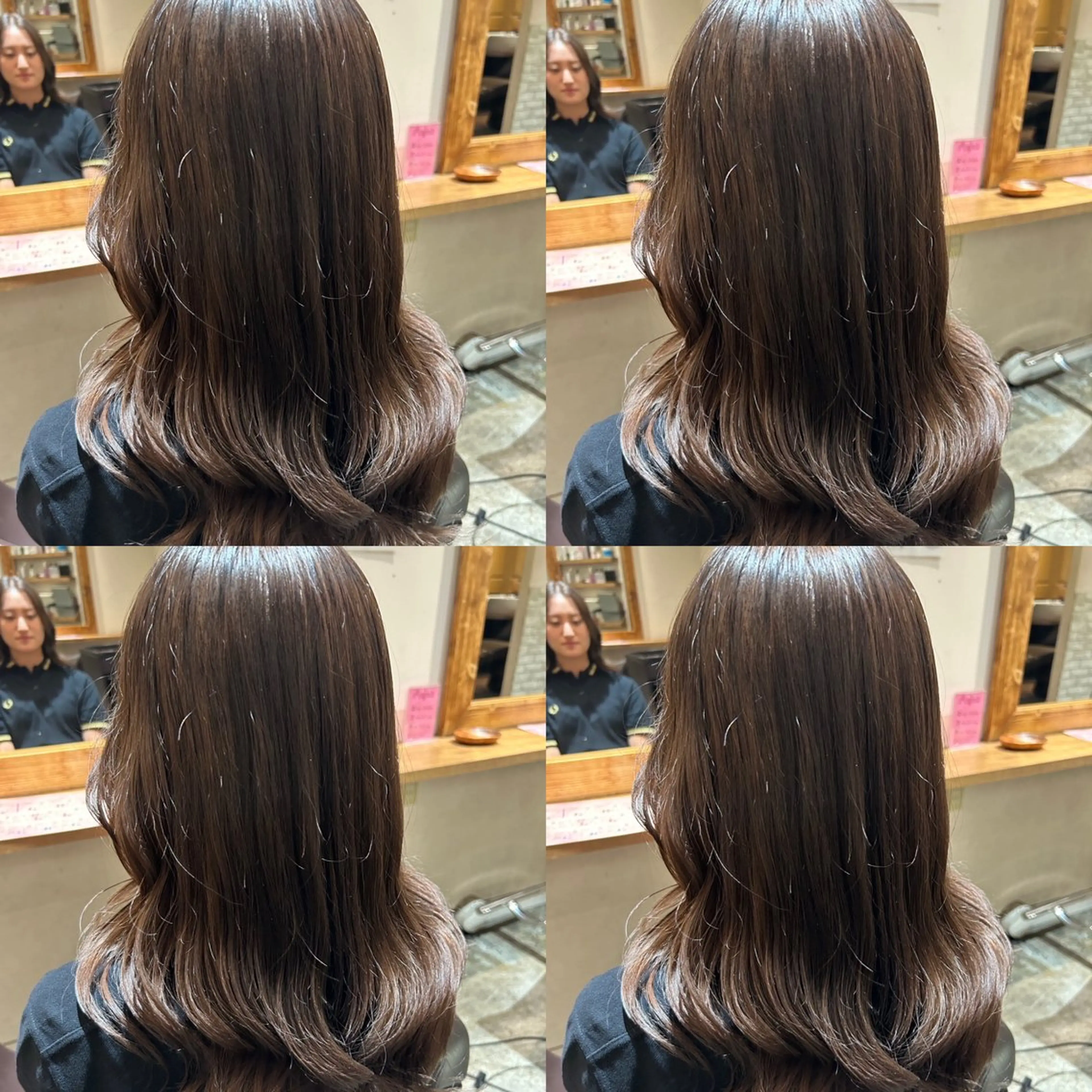 ロング カラー ベージュカラー ブリーチ オリーブベージュ レイヤーカット/ 縮毛矯正🇰🇷早坂のヘアスタイル