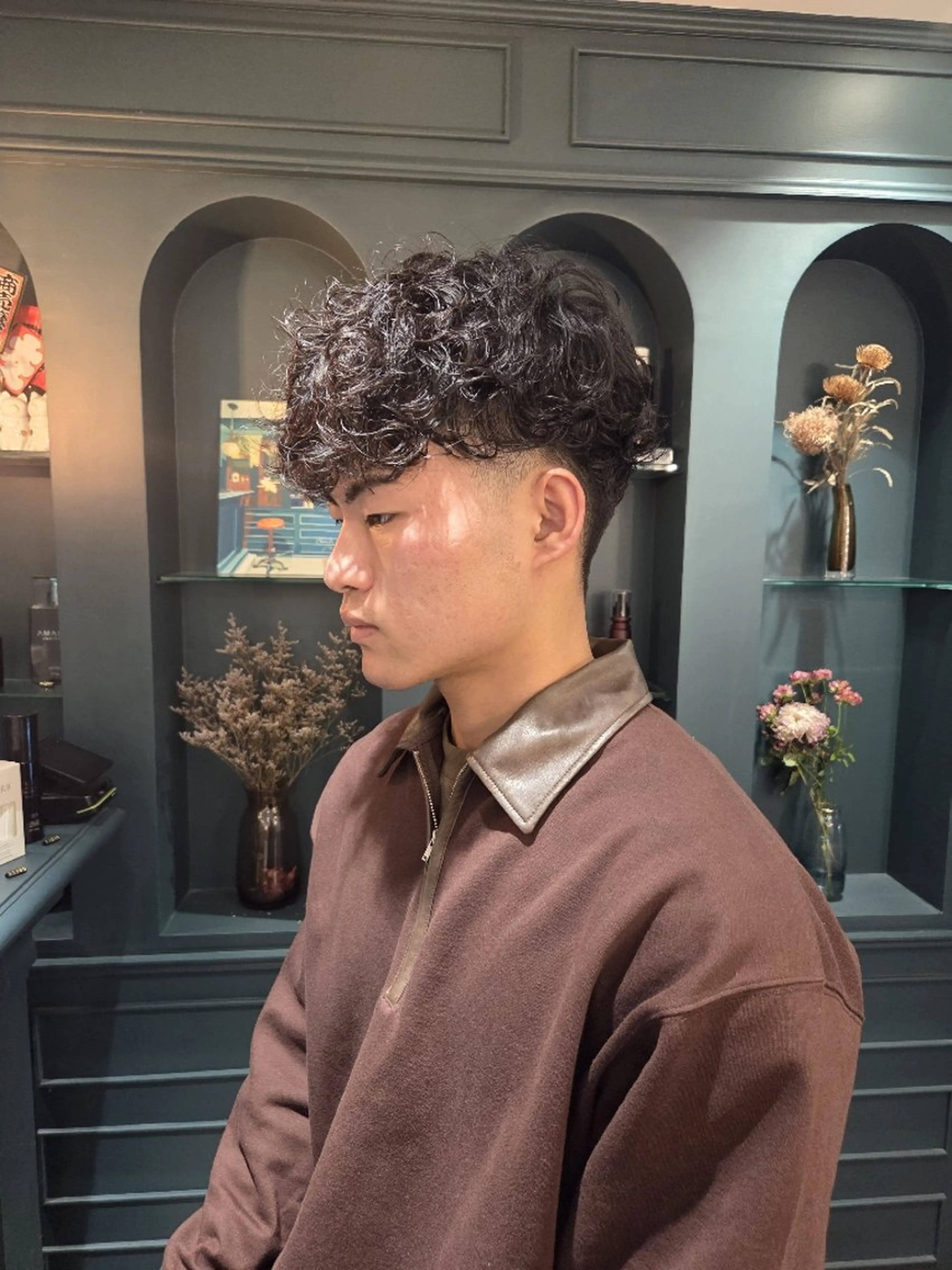 メンズ パーマ スペインカール カット 【メンズカット/パー マ✂️】momo🌷のヘアスタイル
