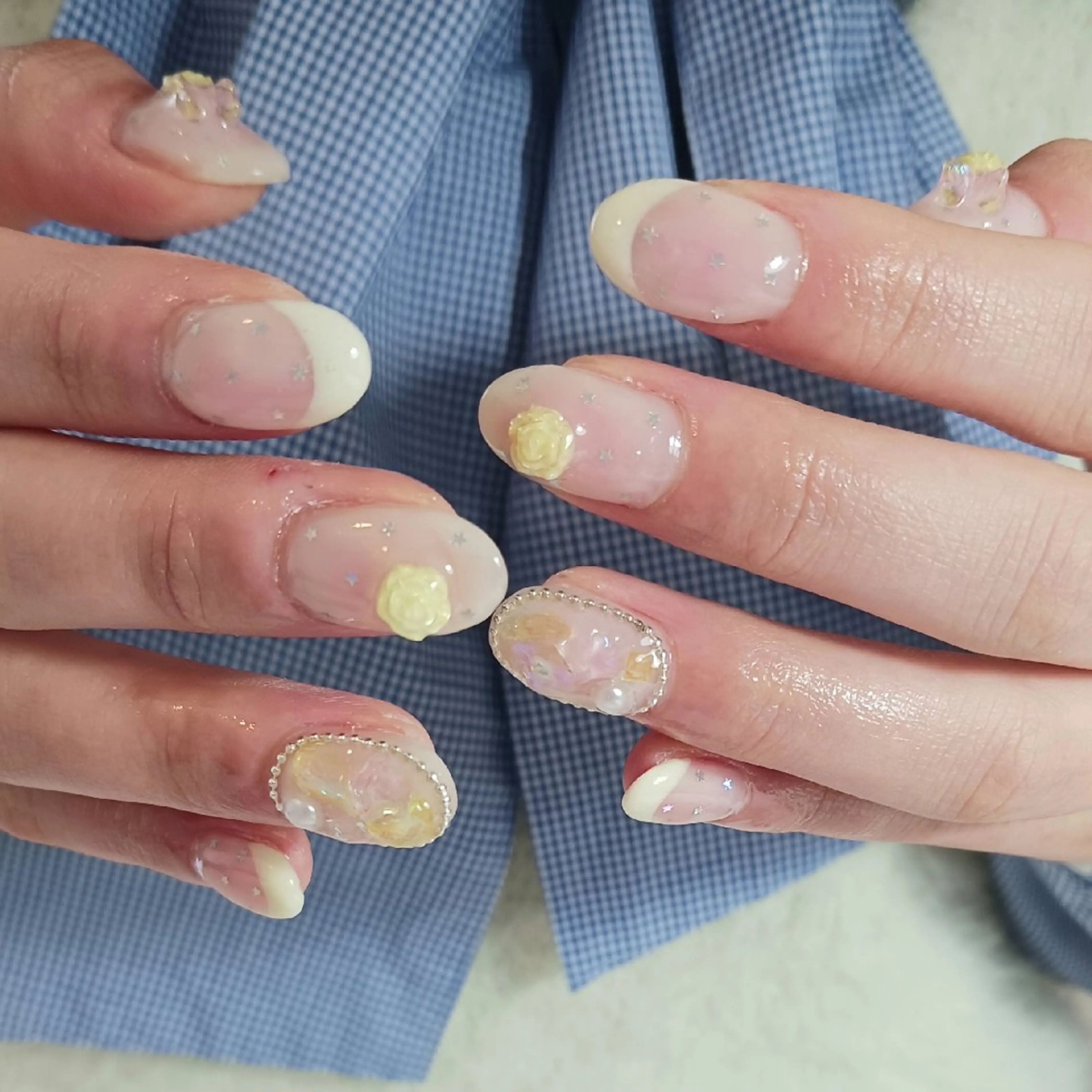 ネイル フラワーネイル フレンチネイル ガーリー 持ち込み 春ネイル ハンドネイル owlnail /持込みデザイン専門のネイルデザイン