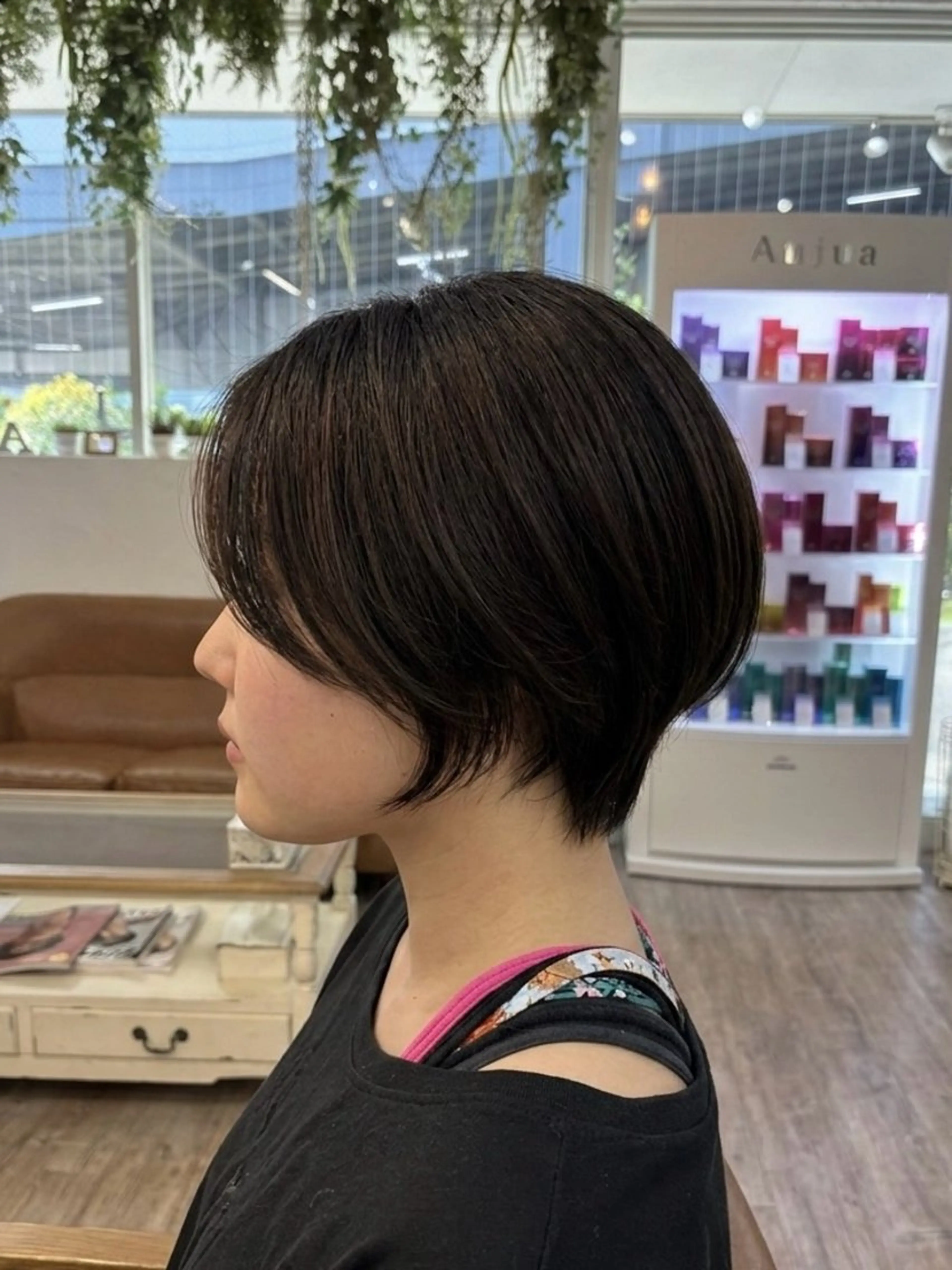 ショート カラー ショートボブ 丸みショート イルミナカラー ボブ くびれヘア カット ヘアカラー トリートメント Ai   縮毛矯正/ ショートボブ/パーマのヘアスタイル