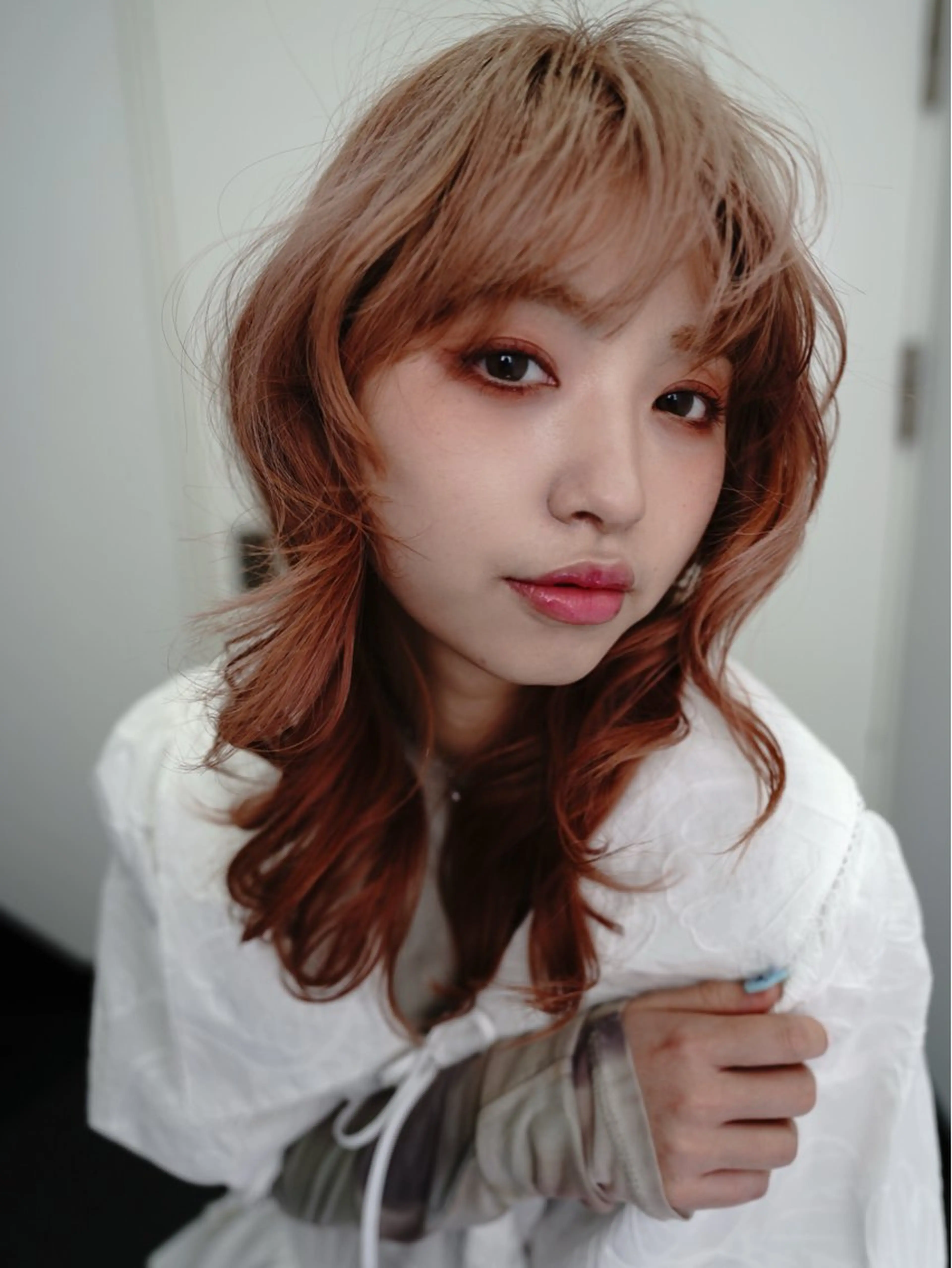 ミディアム カット ヘアカラー トリートメント 大山 茶子のヘアスタイル