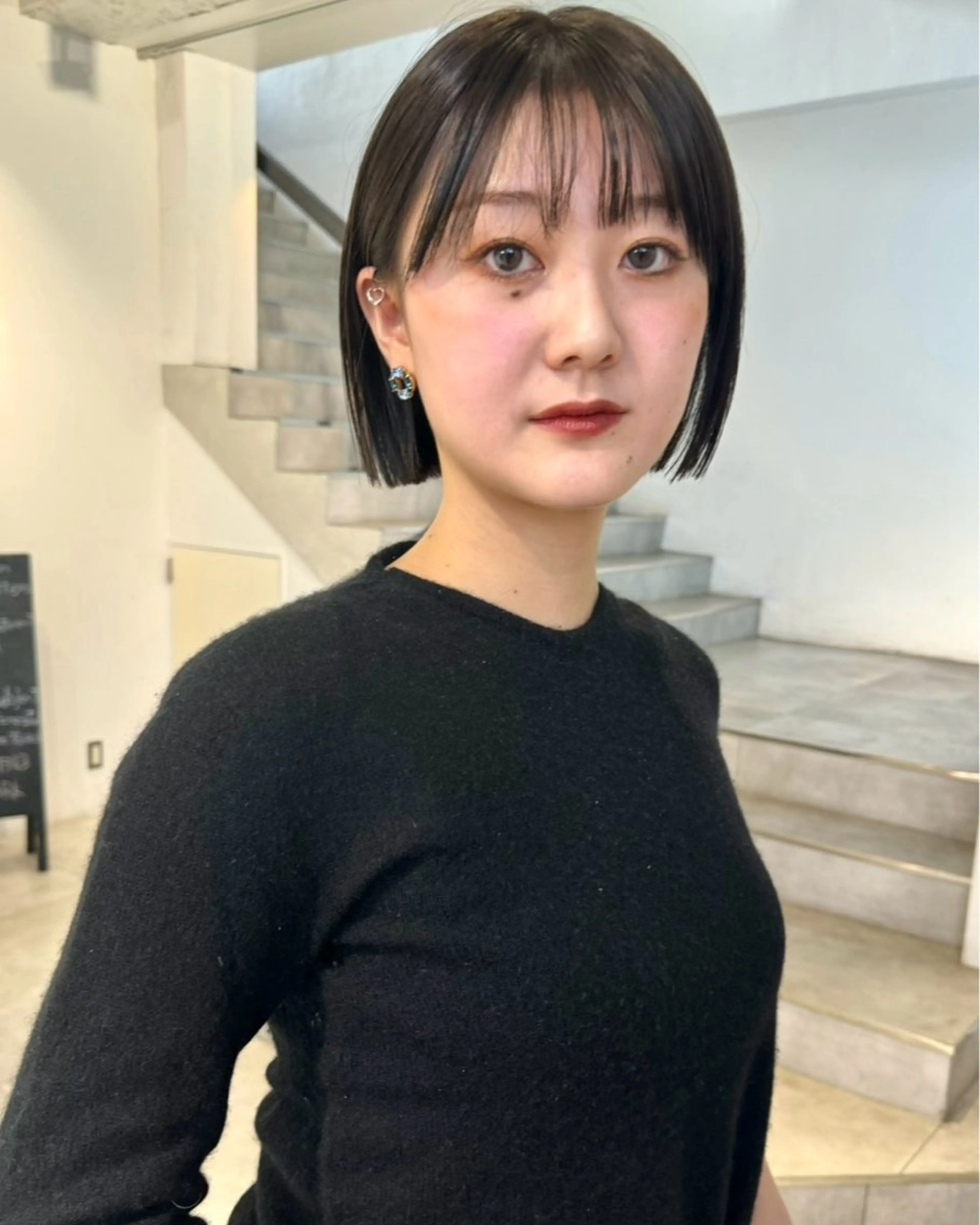 ショート ボブ 顔周りカット/透明感 カラー✂️MEIのヘアスタイル