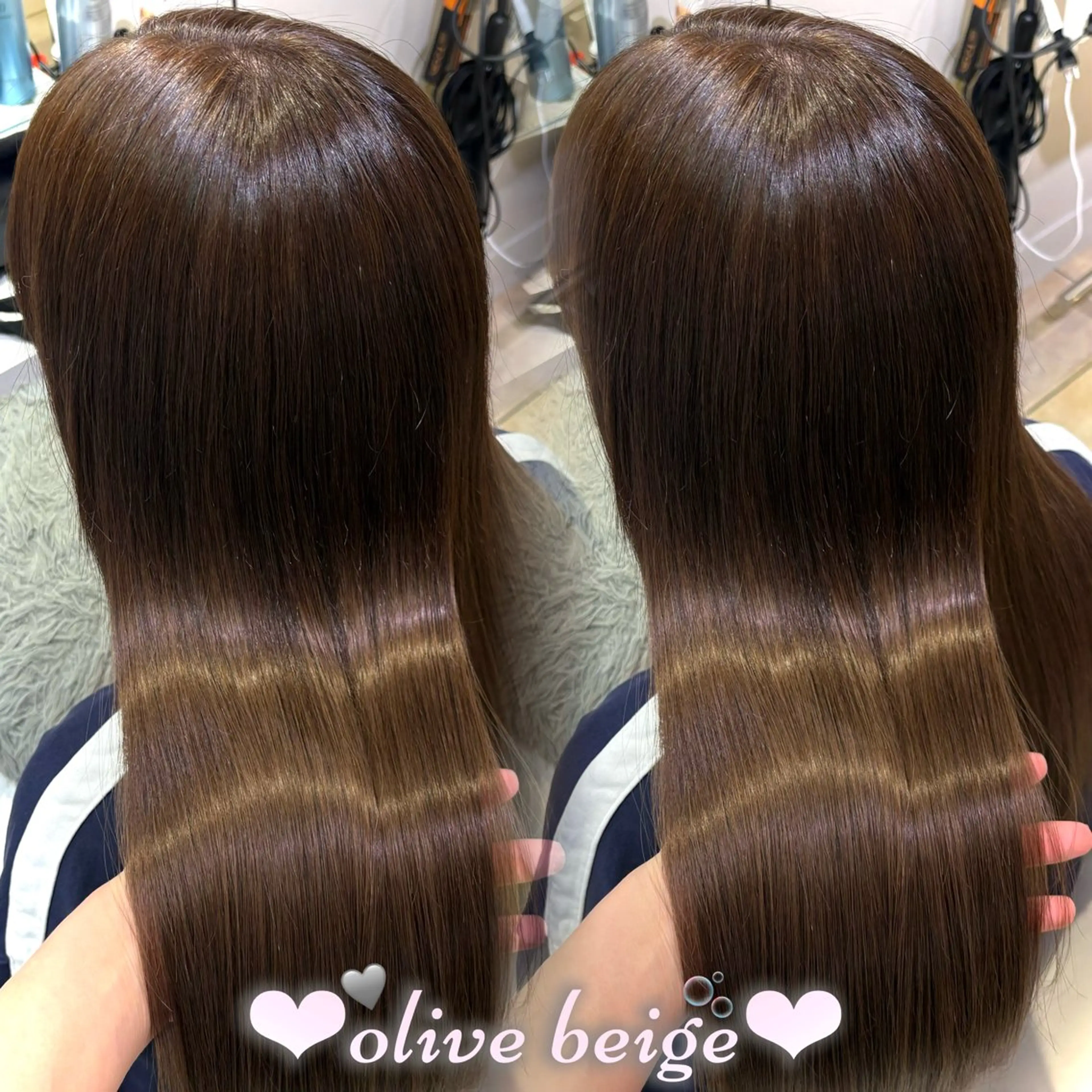ロング カラー ベージュカラー 透明感カラー オリーブベージュ カット ヘアカラー トリートメント 新宿/透明感カラー /韓国ヘアKANA♡のヘアスタイル