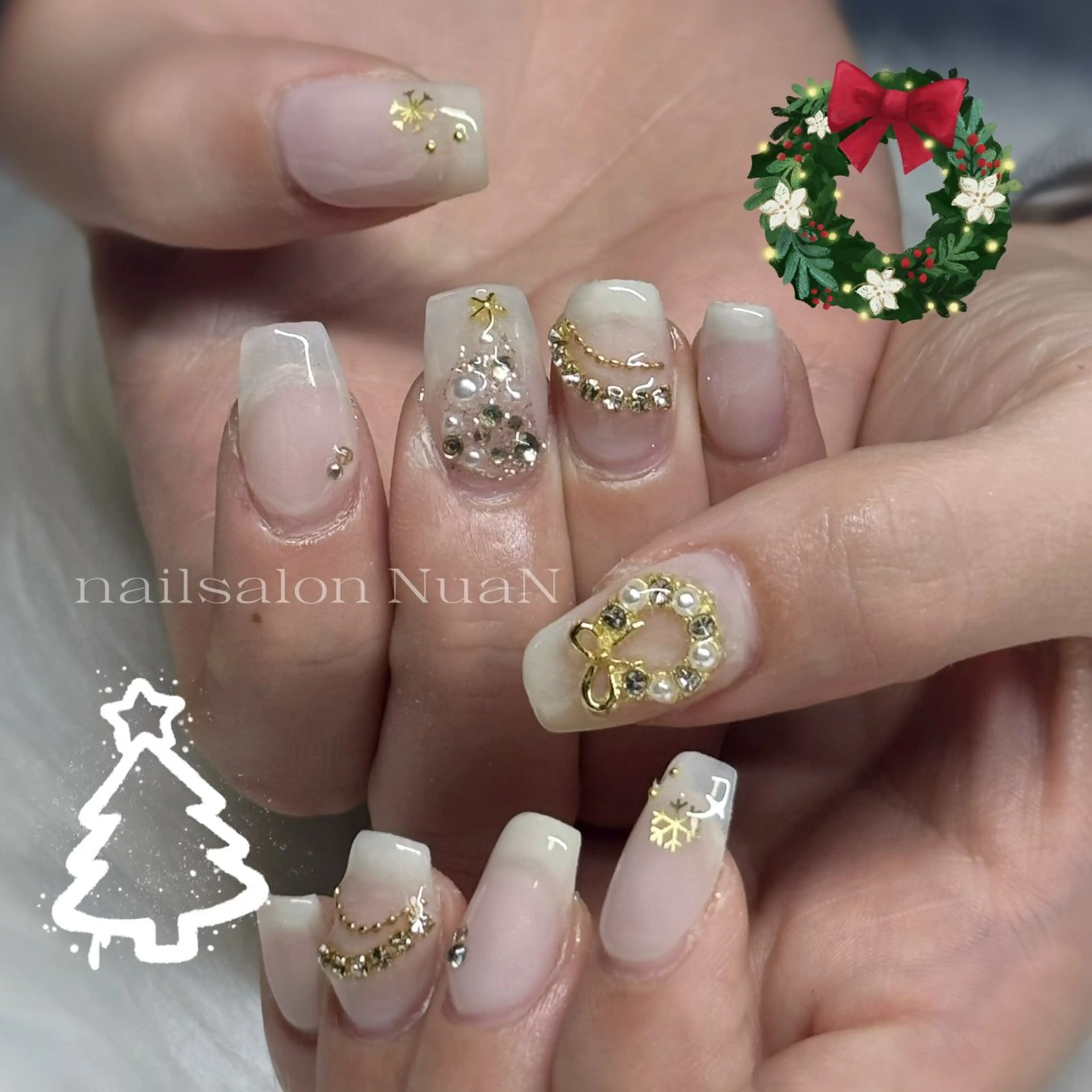 ネイル ハンドネイル NuaN ミニモ停止中のネイルデザイン