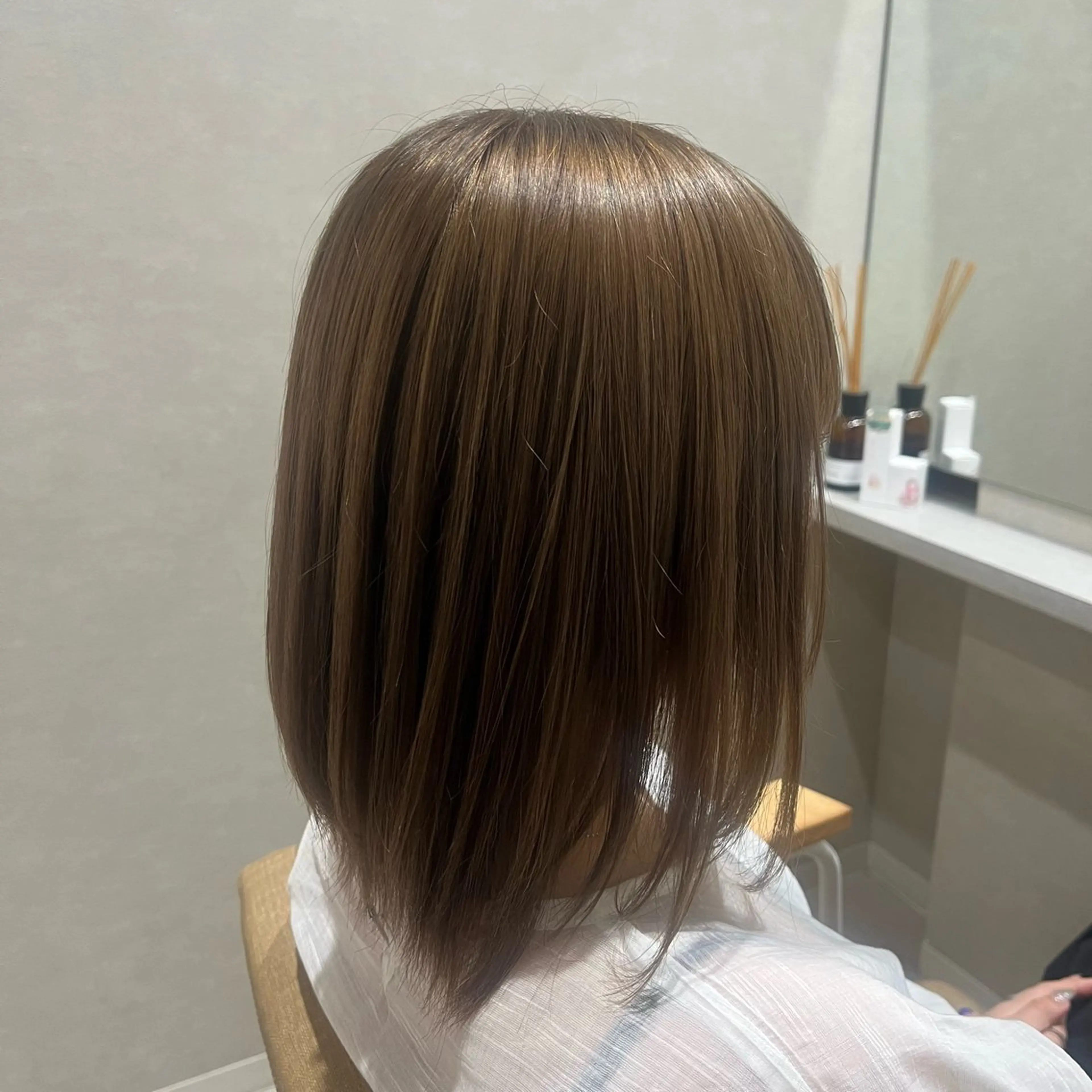 ミディアム カラー ブリーチ 透明感カラー ダブルカラー ボブ ブリーチ×透明感カラ ー 大分 Keigoのヘアスタイル